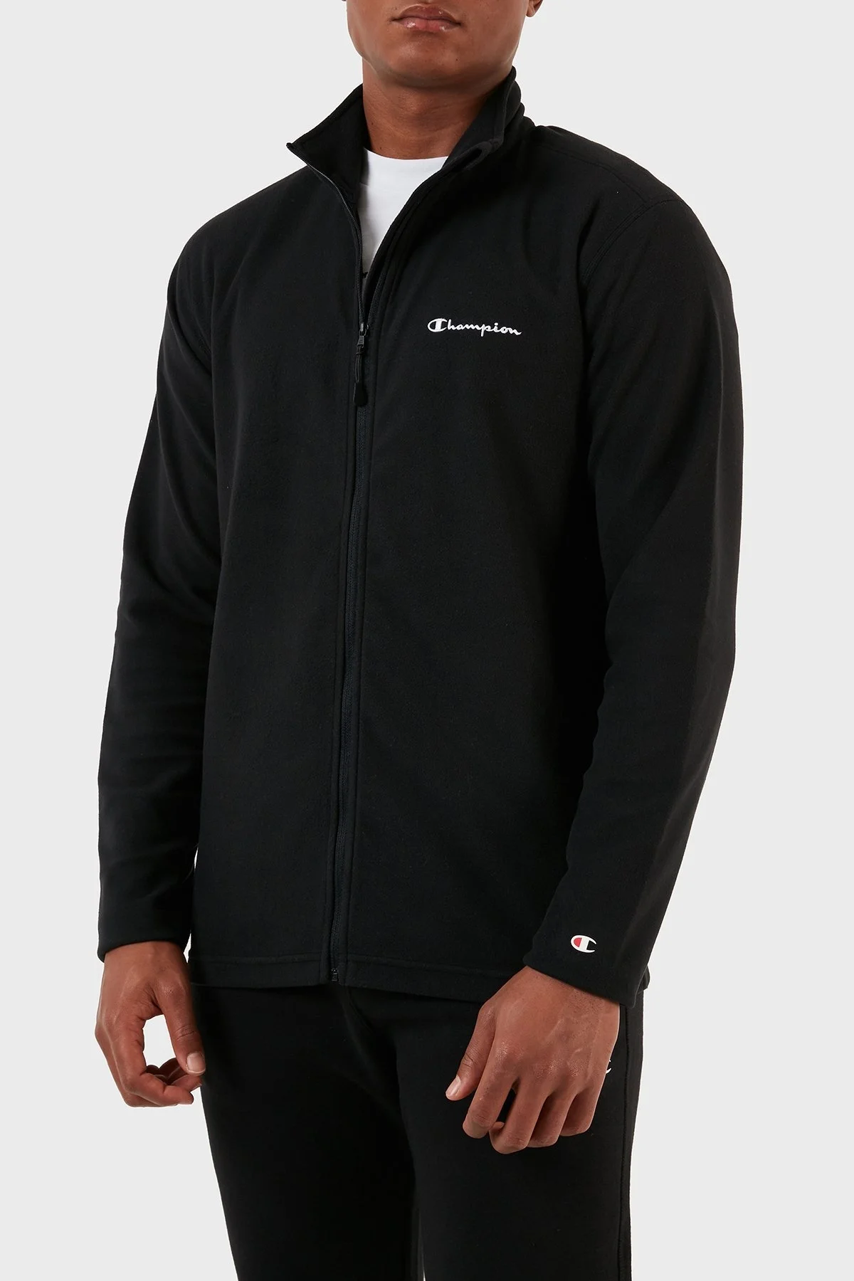Champion Regular Fit Fermuarlı Yumuşak Dokuma Mikro Polar Erkek Sweat 219892 NBK KK001 SİYAH - 6