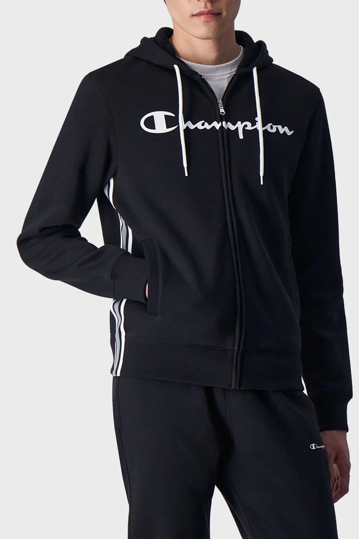 Champion Regular Fit Kapüşonlu İçi Polarlı Erkek Eşofman Takımı 219396 NBK/NBK KK001 SİYAH - 3
