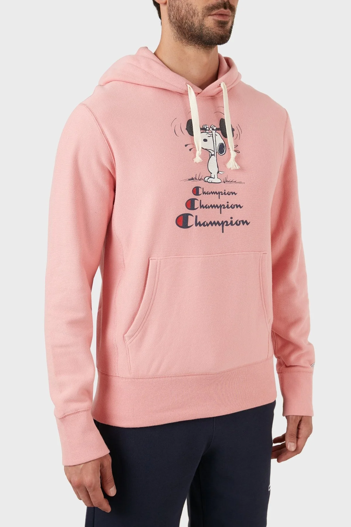 Champion Regular Fit Kapüşonlu Kanguru Cepli % 100 Pamuk Erkek Sweat 217799 KN67 303735 PEMBE - 3
