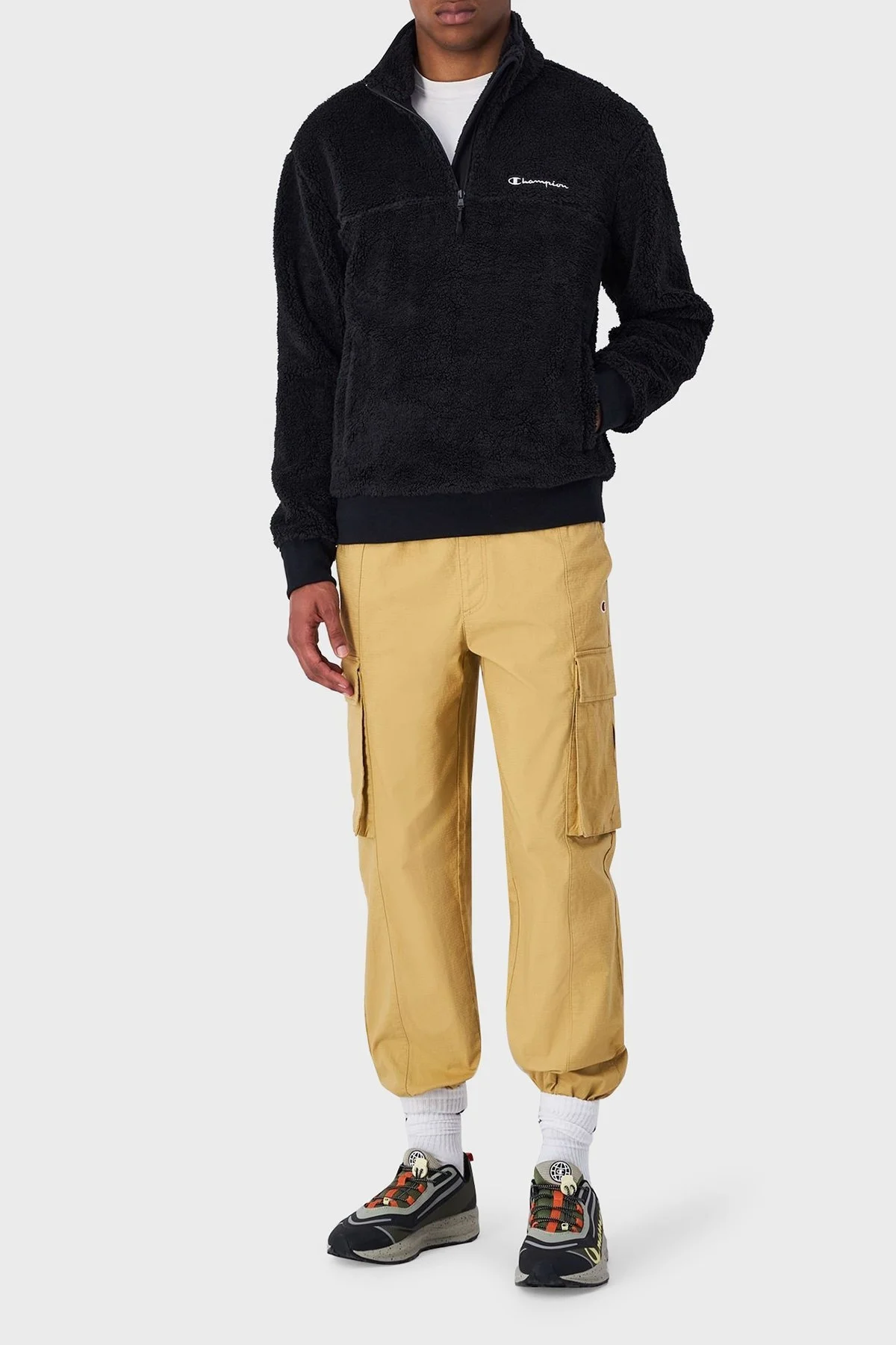 Champion Regular Fit Yarım Fermuarlı Teddy Polar Erkek Sweat 219442 NBK/NBK KK001 SİYAH - 3