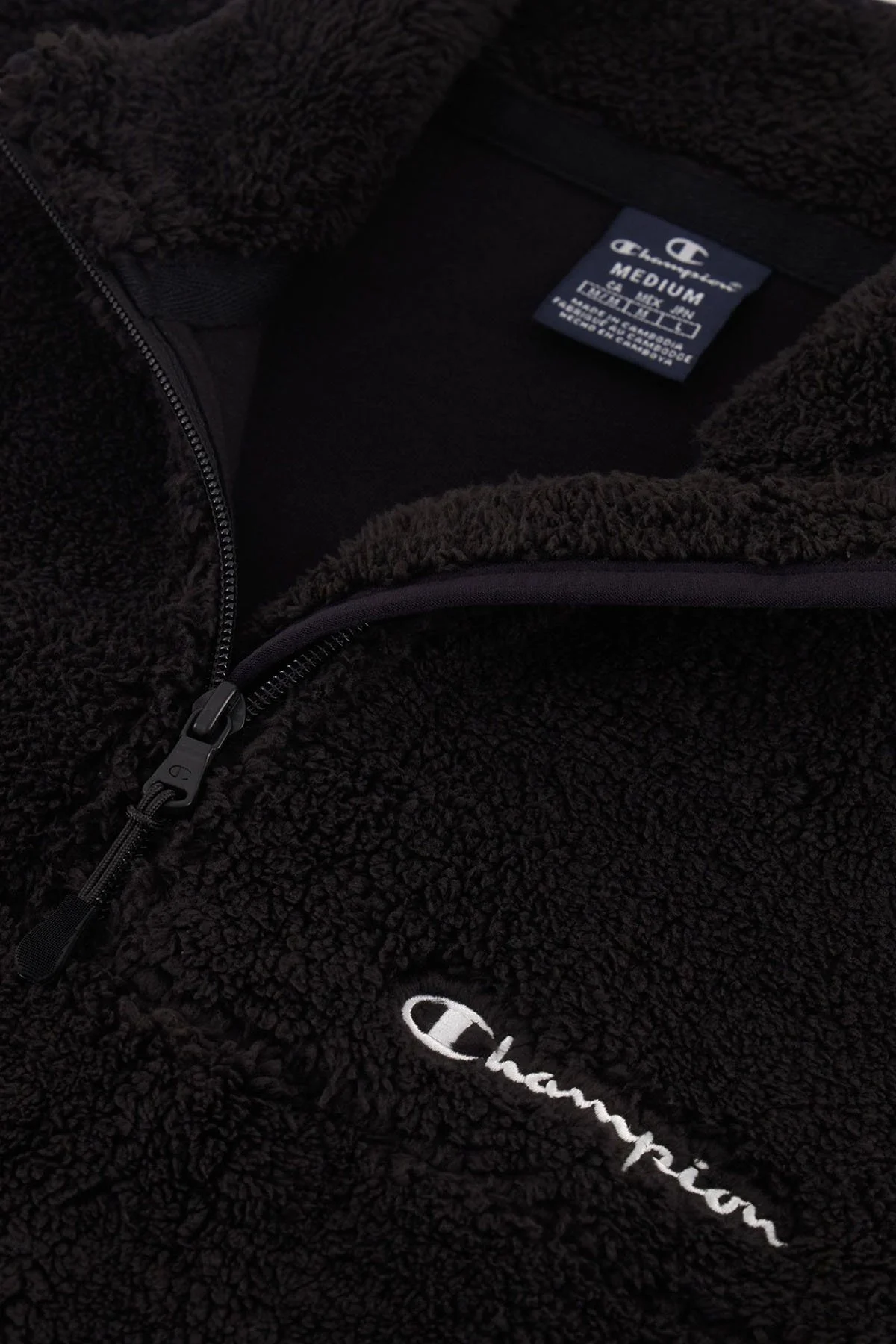 Champion Regular Fit Yarım Fermuarlı Teddy Polar Erkek Sweat 219442 NBK/NBK KK001 SİYAH - 4