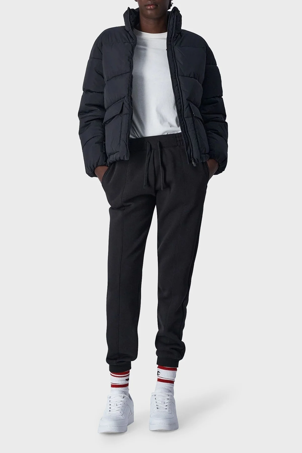 Champion Relaxed Fit İçi Polarlı Jogger Spor Bayan Pantolon 116611 NBK KK001 SİYAH - 1
