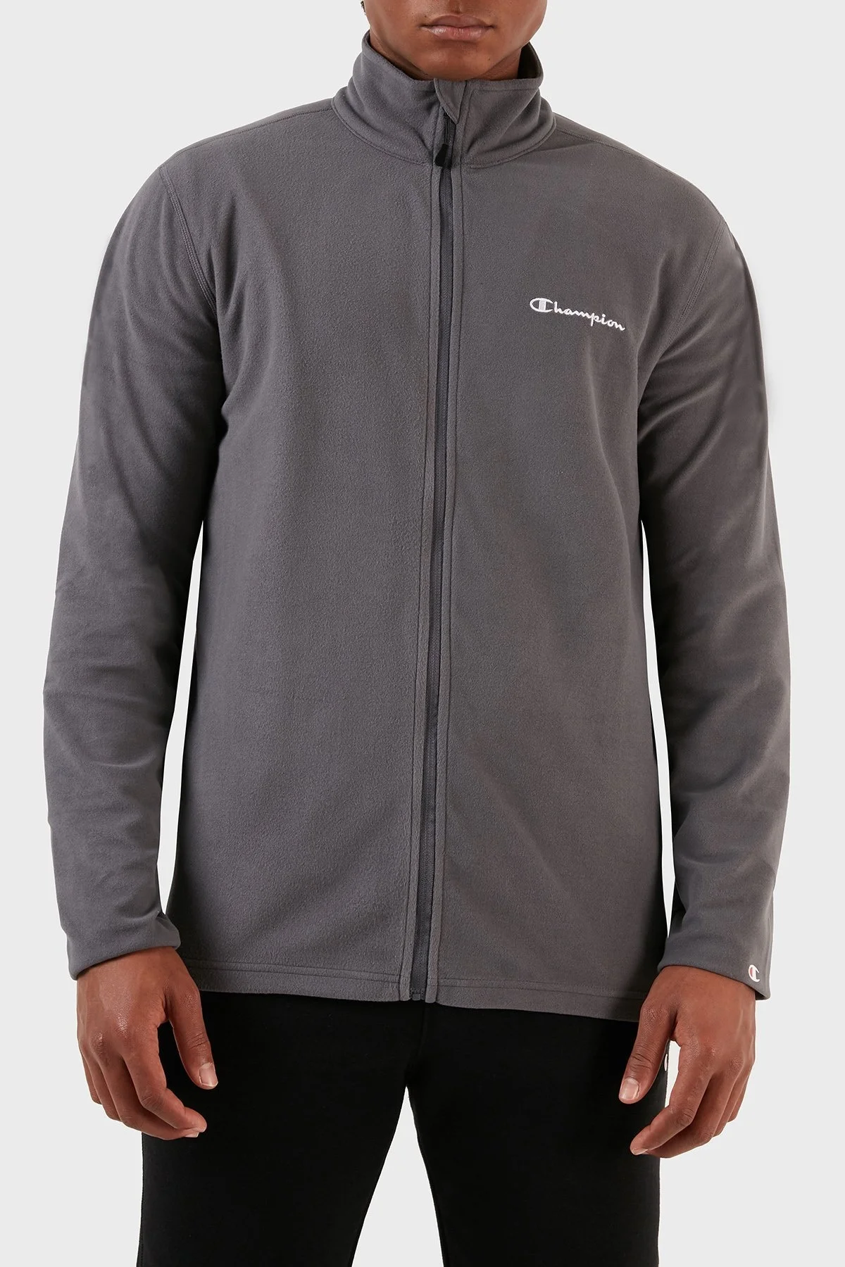 Champion Slim Fit Fermuarlı Yumuşak Dokuma Mikro Polar Erkek Sweat 219892 EBN ES508 ANTRASİT - 1