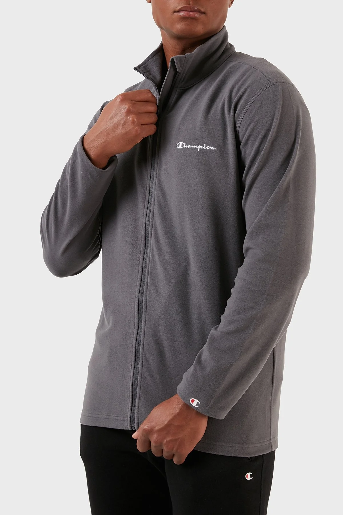 Champion Slim Fit Fermuarlı Yumuşak Dokuma Mikro Polar Erkek Sweat 219892 EBN ES508 ANTRASİT - 4
