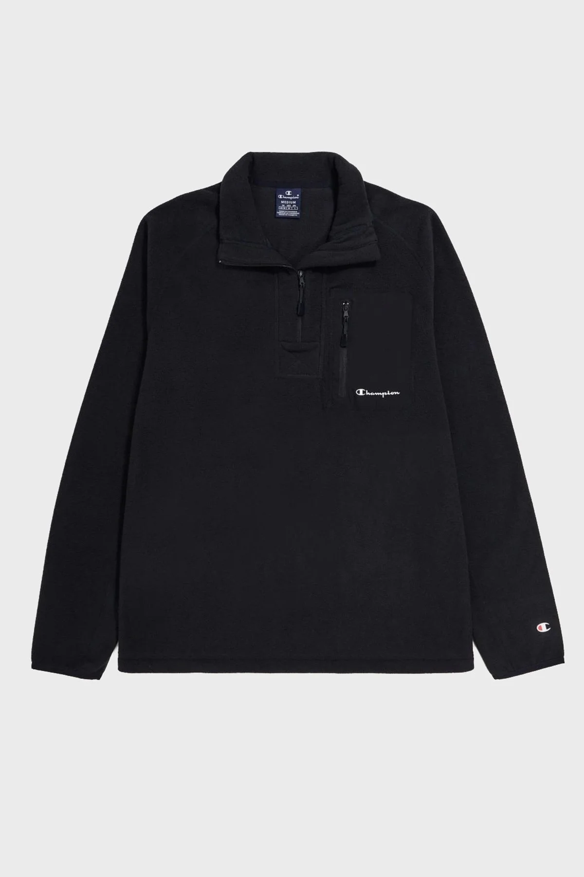 Champion Slim Fit Yarım Fermuarlı Polar Erkek Sweat 219449 NBK/NBK KK001 SİYAH - 5