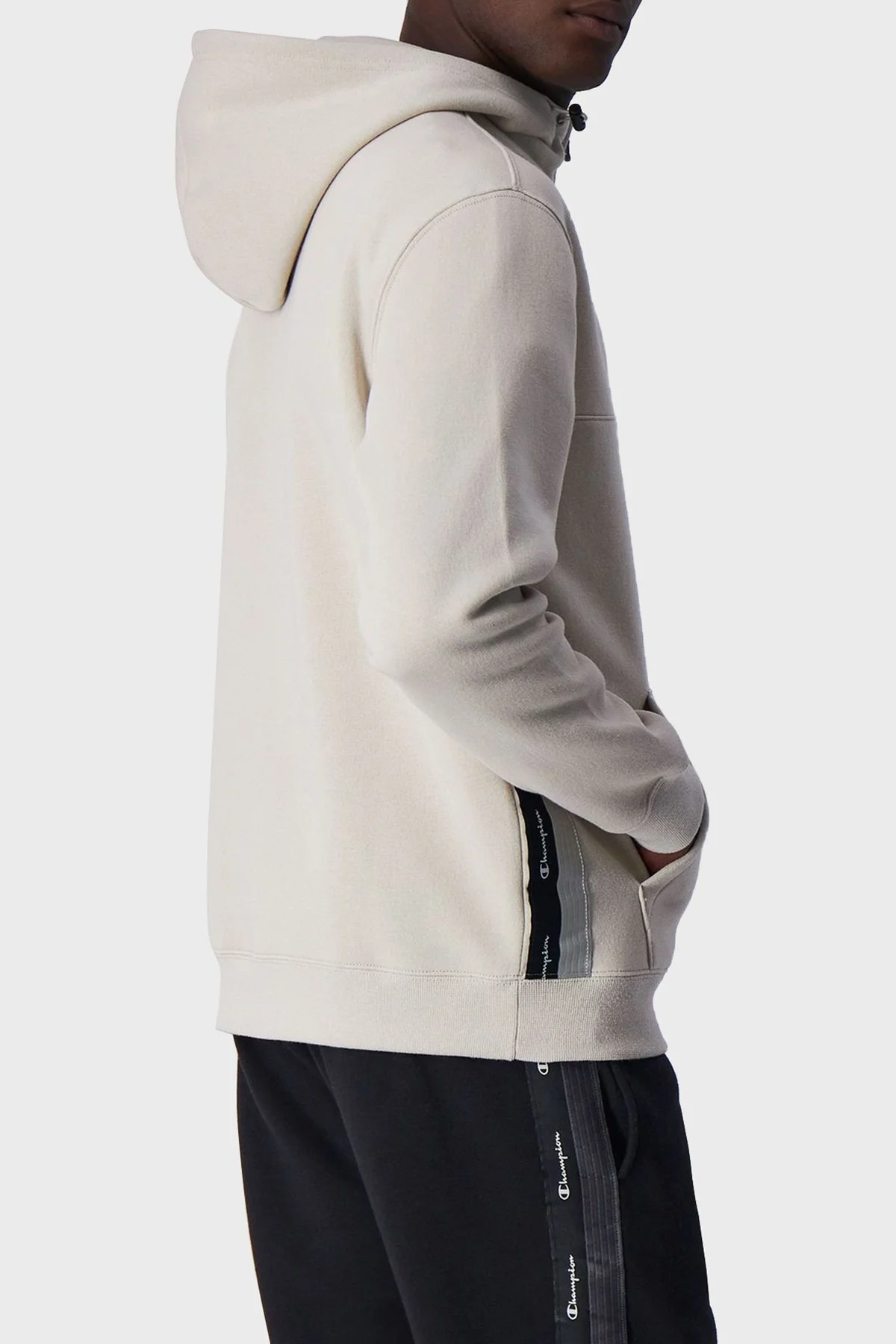 Champion Yarım Fermuarlı İçi Polarlı Kapüşonlu Comfort Fit Erkek Sweat 219095 SVL ES057 BEJ - 4