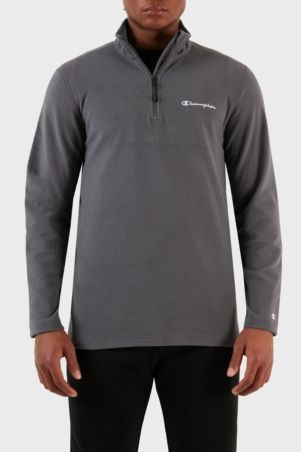 Champion Yarım Fermuarlı Yumuşak Dokuma Mikro Polar Erkek Sweat 216695 EBN ES508 ANTRASİT - 1