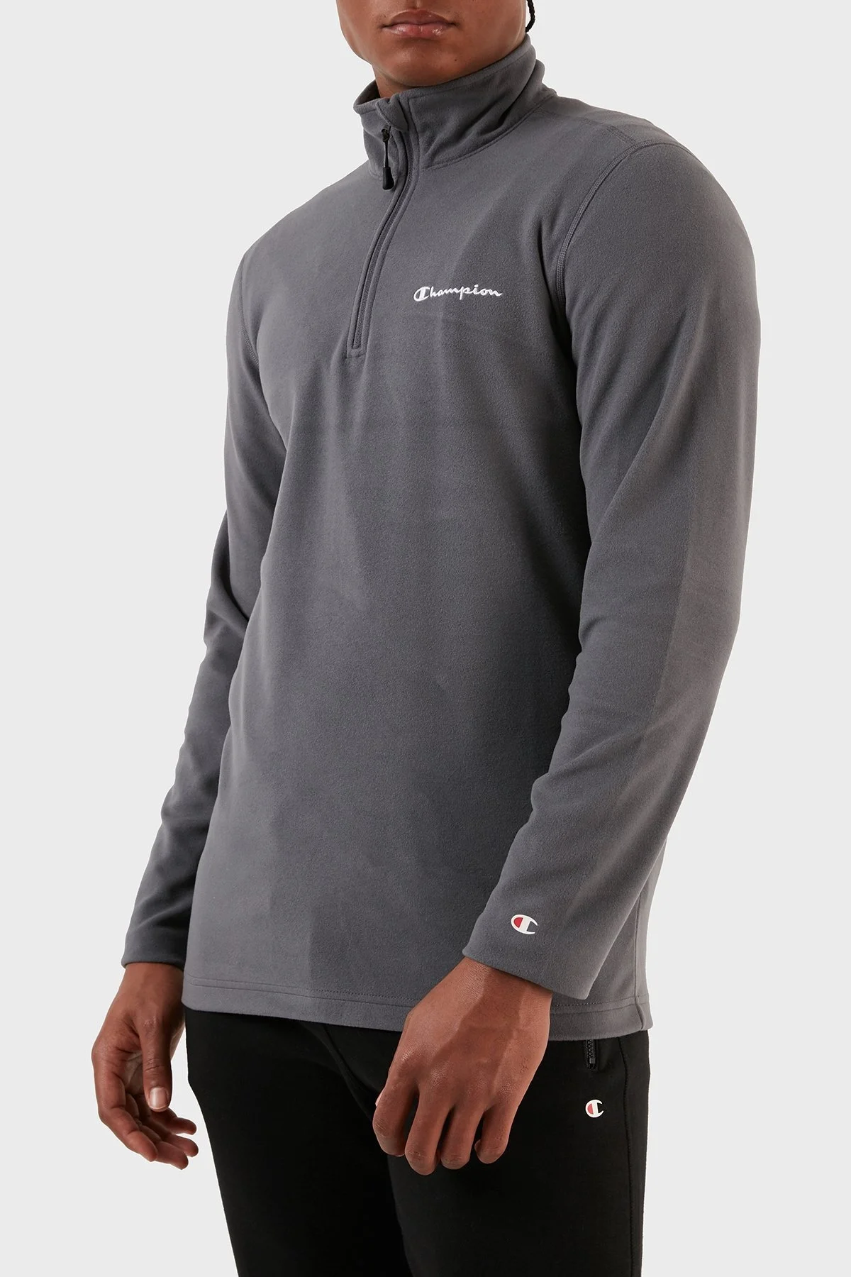 Champion Yarım Fermuarlı Yumuşak Dokuma Mikro Polar Erkek Sweat 216695 EBN ES508 ANTRASİT - 3