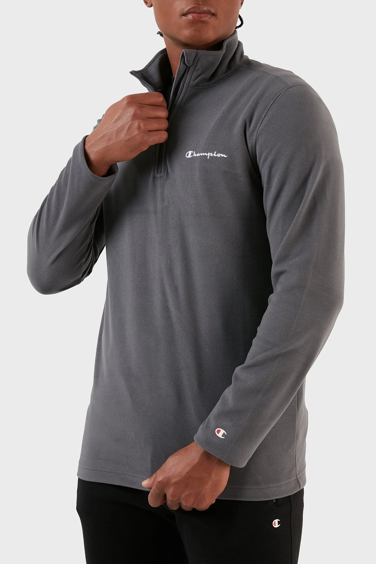 Champion Yarım Fermuarlı Yumuşak Dokuma Mikro Polar Erkek Sweat 216695 EBN ES508 ANTRASİT - 5