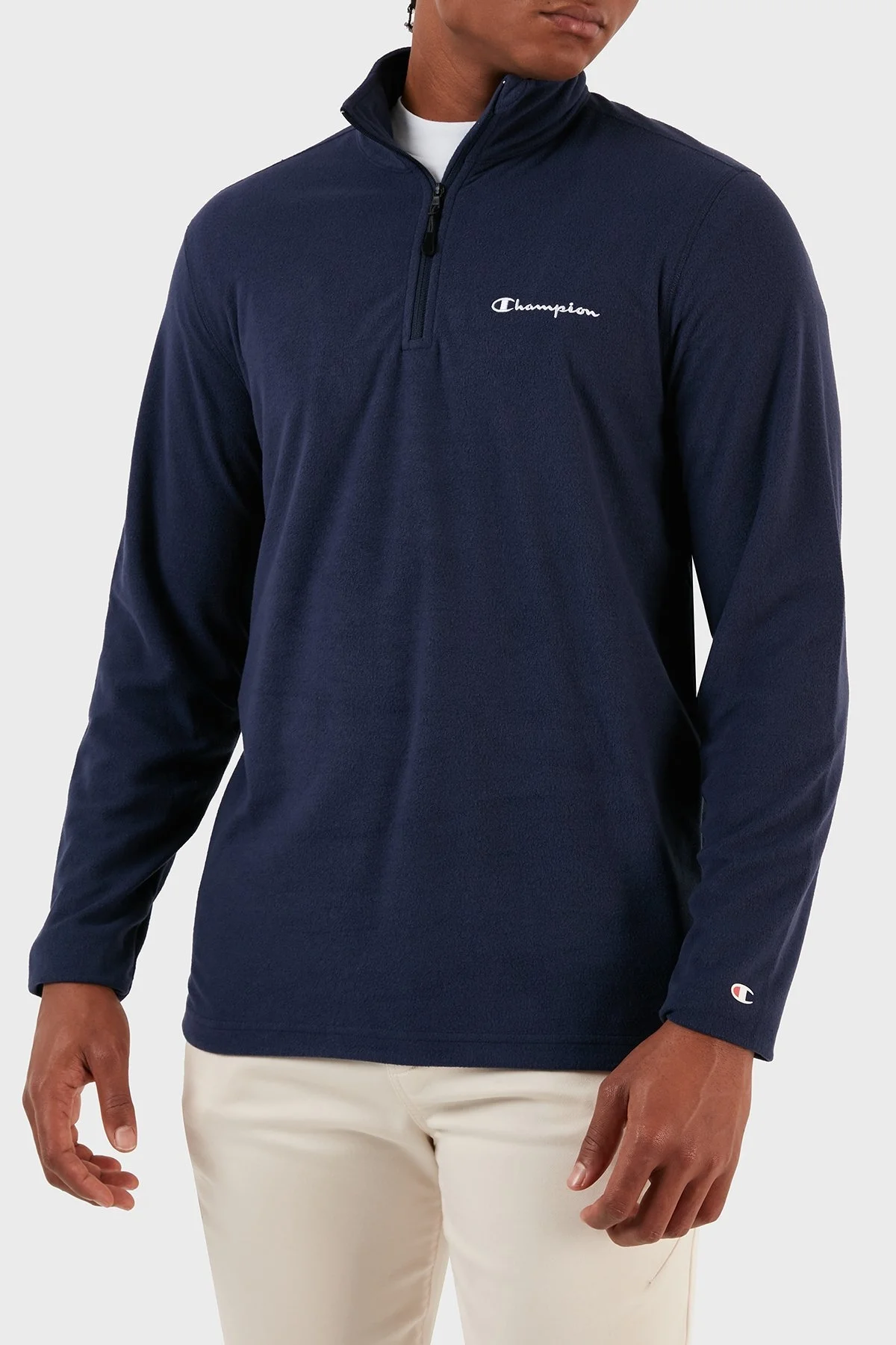 Champion Yarım Fermuarlı Yumuşak Dokuma Mikro Polar Erkek Sweat 216695 MMB BS526 LACİVERT - 2