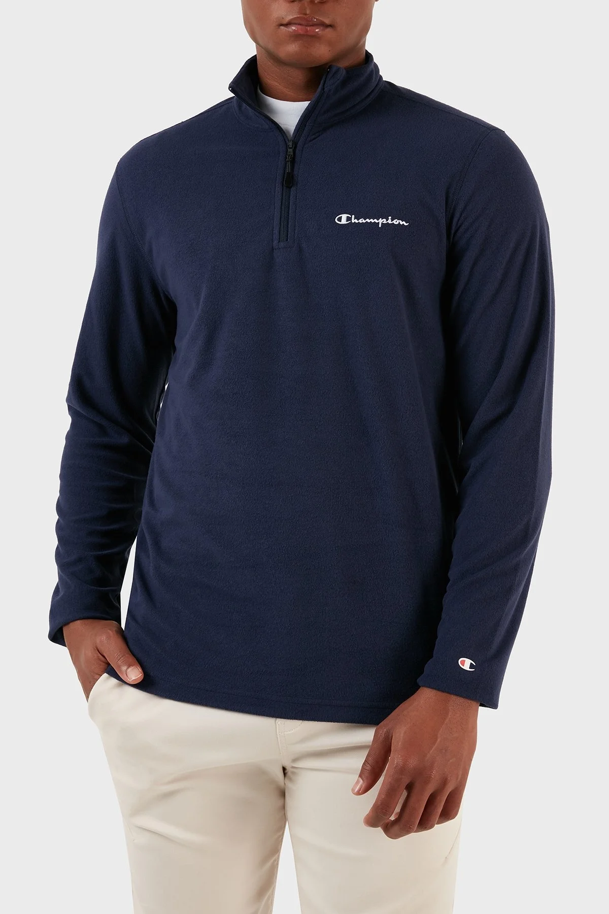 Champion Yarım Fermuarlı Yumuşak Dokuma Mikro Polar Erkek Sweat 216695 MMB BS526 LACİVERT - 3