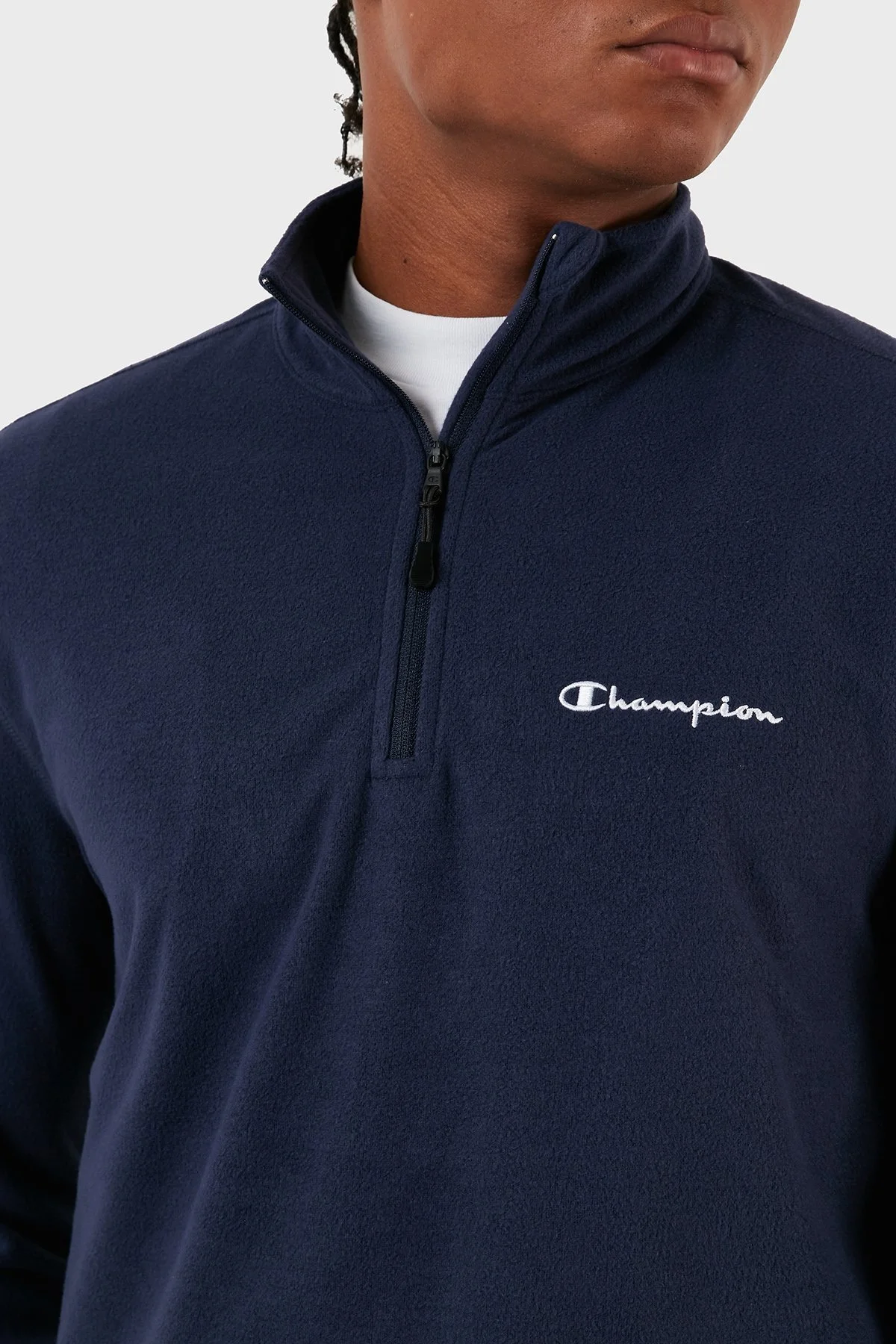 Champion Yarım Fermuarlı Yumuşak Dokuma Mikro Polar Erkek Sweat 216695 MMB BS526 LACİVERT - 4