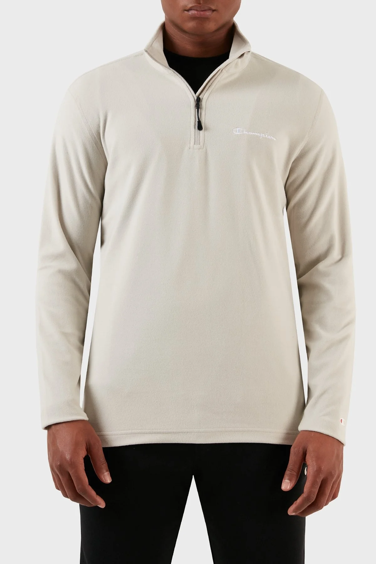 Champion Yarım Fermuarlı Yumuşak Dokuma Mikro Polar Erkek Sweat 216695 SVL ES057 BEJ - 1