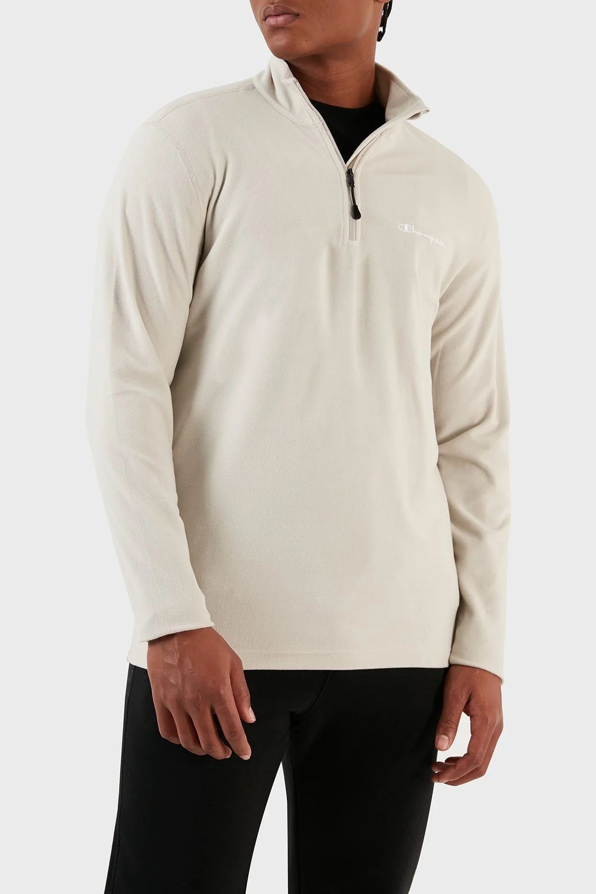 Champion Yarım Fermuarlı Yumuşak Dokuma Mikro Polar Erkek Sweat 216695 SVL ES057 BEJ - 2