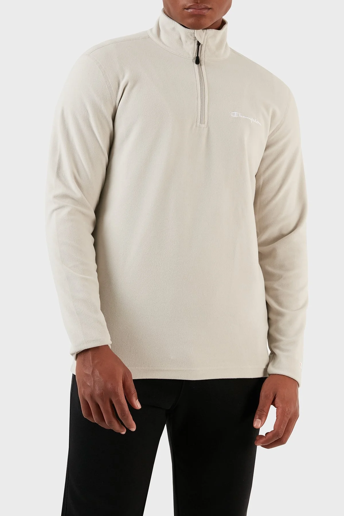 Champion Yarım Fermuarlı Yumuşak Dokuma Mikro Polar Erkek Sweat 216695 SVL ES057 BEJ - 3