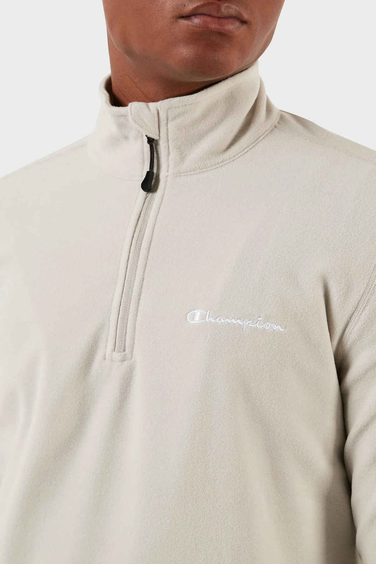 Champion Yarım Fermuarlı Yumuşak Dokuma Mikro Polar Erkek Sweat 216695 SVL ES057 BEJ - 4