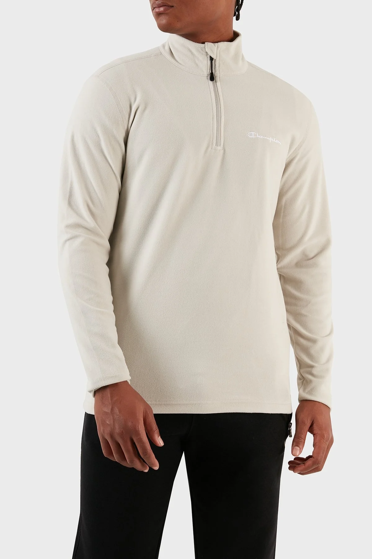 Champion Yarım Fermuarlı Yumuşak Dokuma Mikro Polar Erkek Sweat 216695 SVL ES057 BEJ - 6