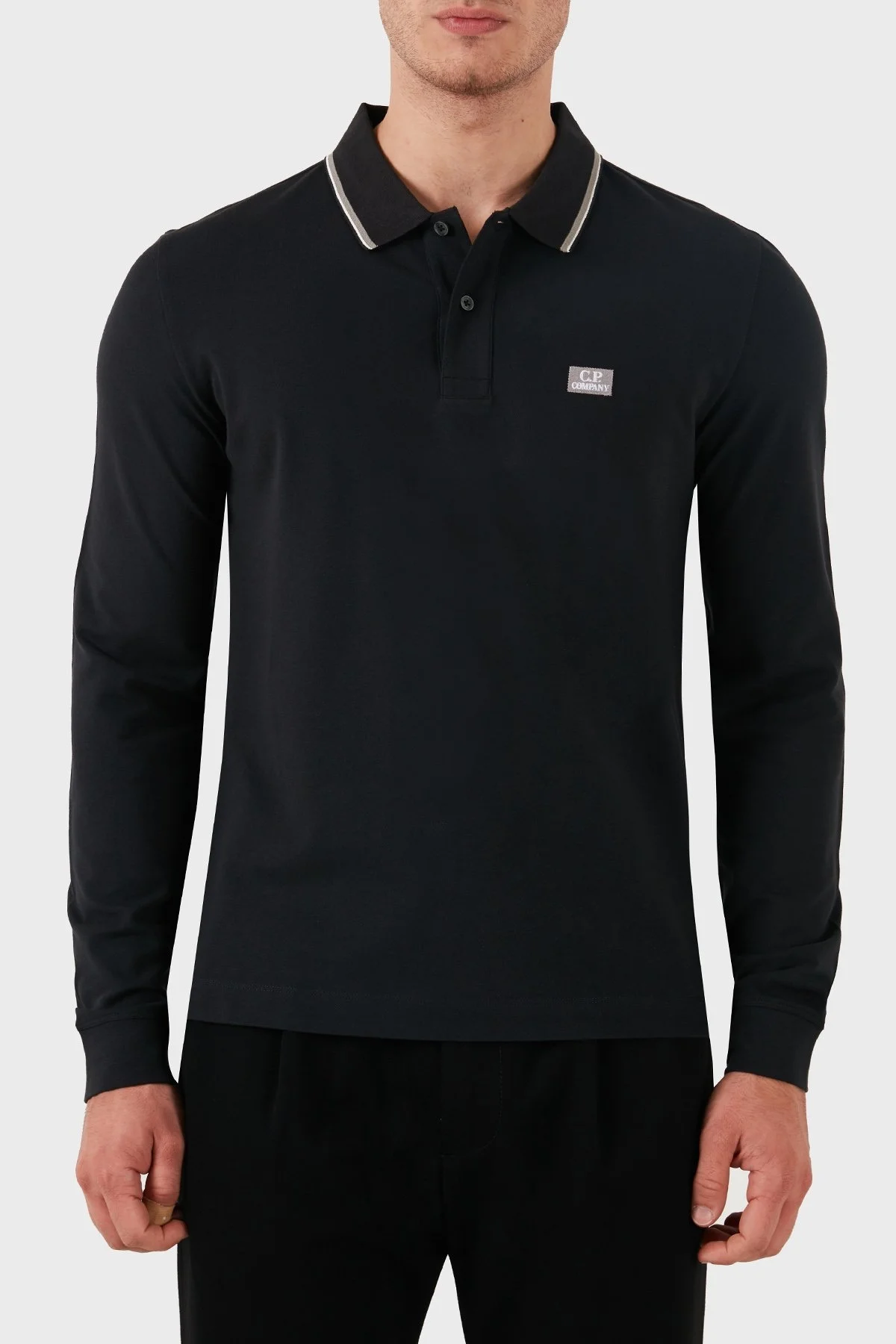 C.P Company Logolu Pamuklu Erkek Polo Yaka Sweat 05CMPL041A 005263W 392 LACİVERT - 1