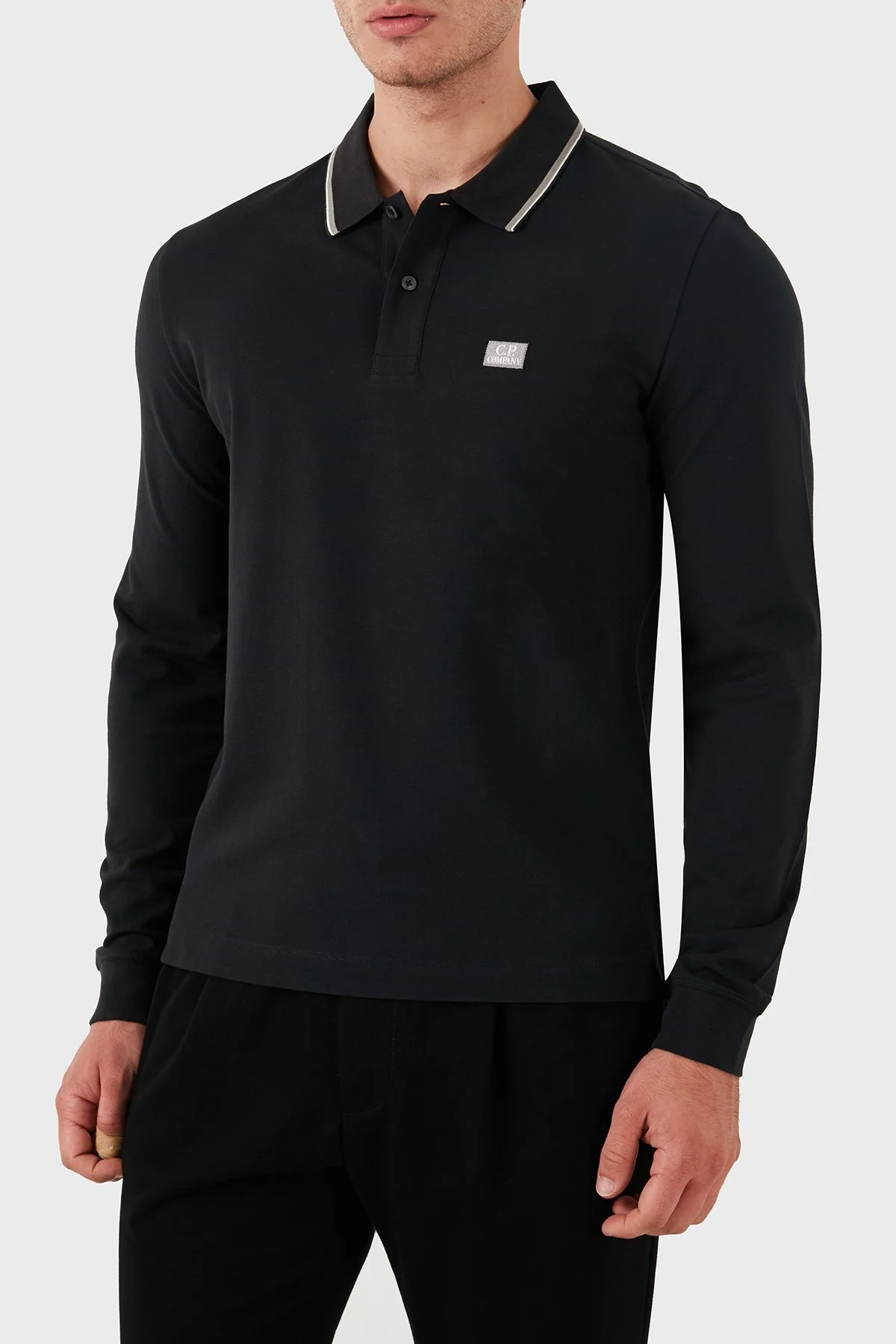 C.P Company Logolu Pamuklu Erkek Polo Yaka Sweat 05CMPL041A 005263W 392 LACİVERT - 4