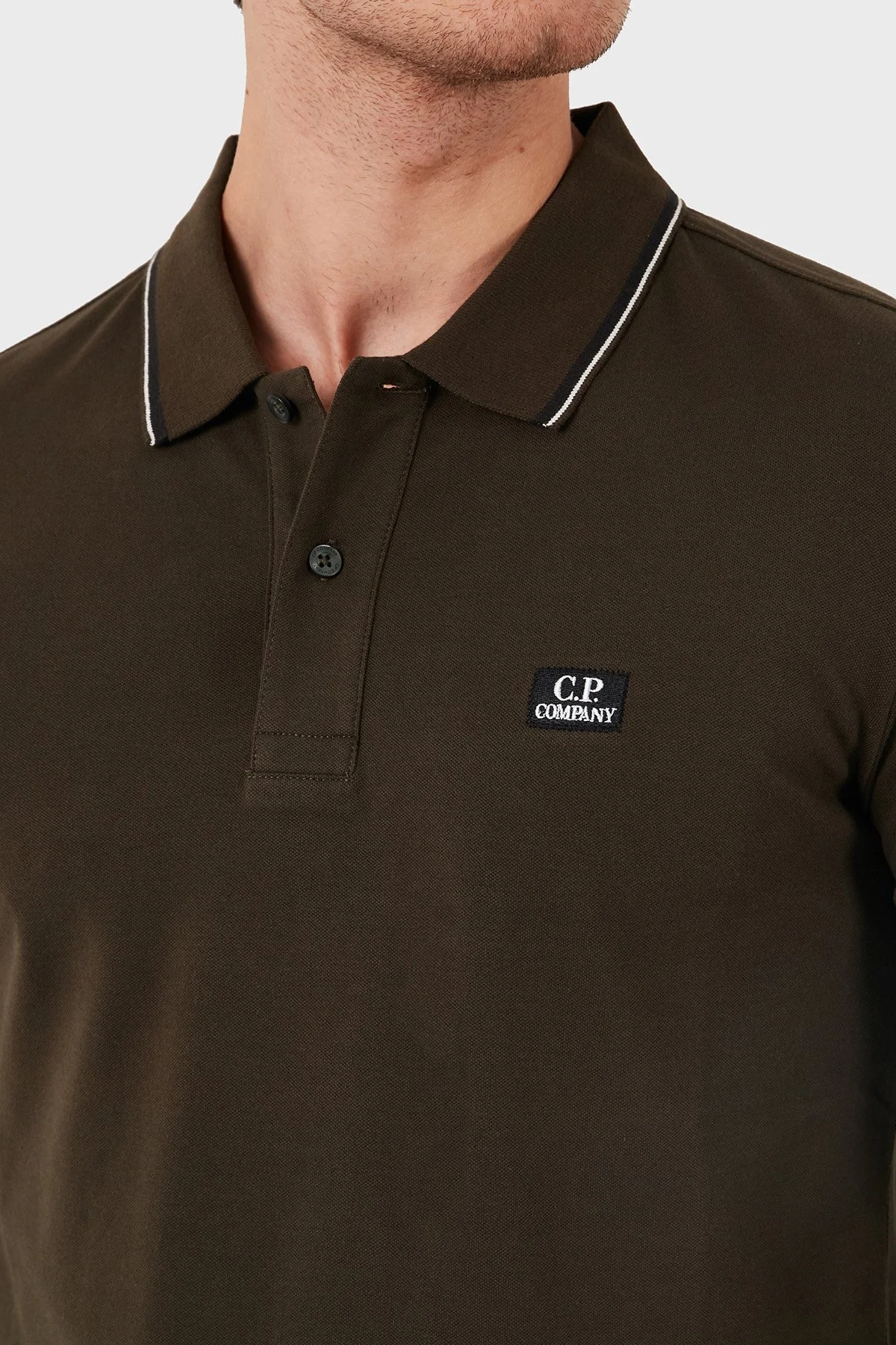 C.P Company Logolu Pamuklu Erkek Polo Yaka Sweat 05CMPL041A 005263W 922 HAKİ - 5