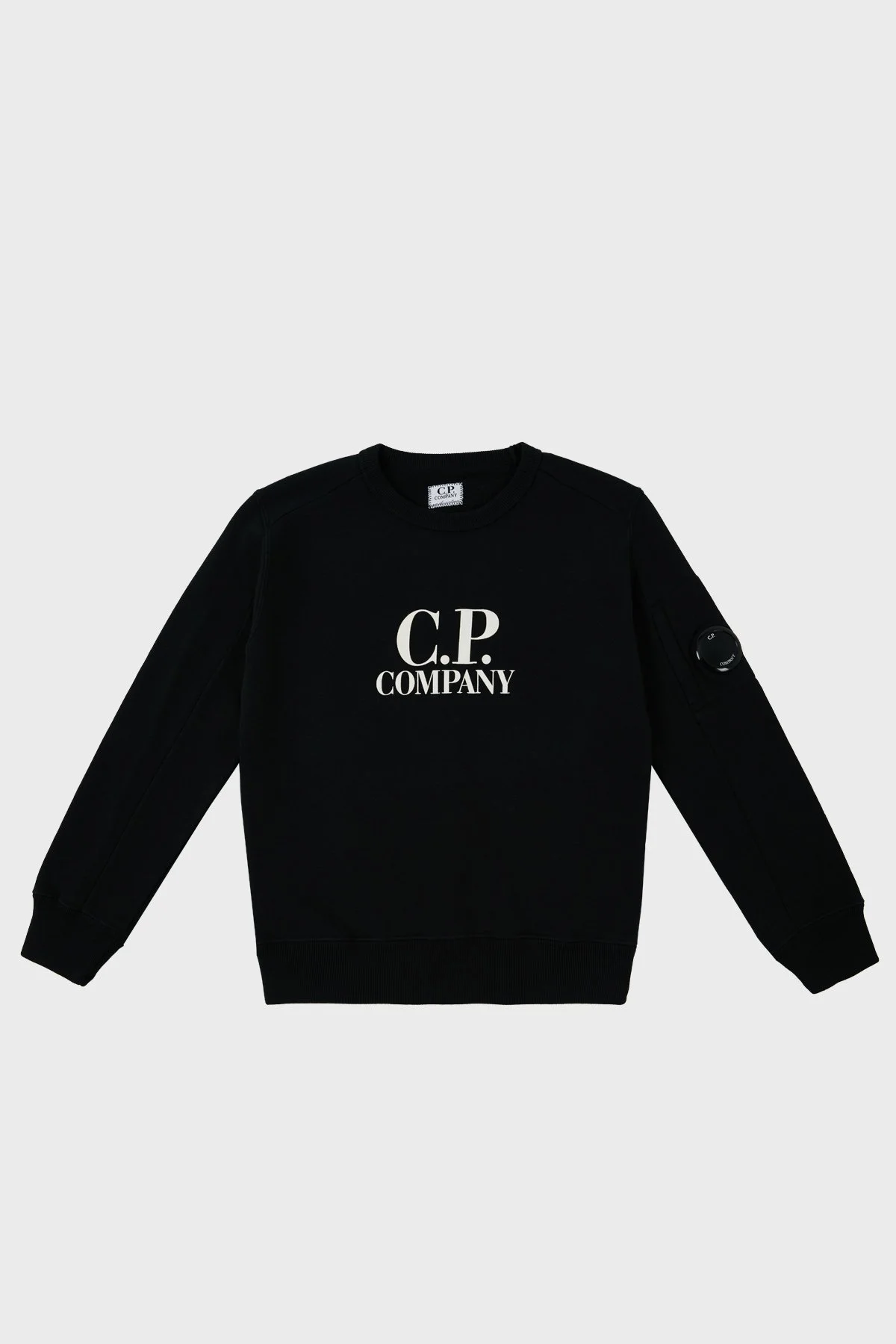 C.P. Company Pamuklu Bisiklet Yaka Çocuk Sweat 10CKSS058 003569W 999 SİYAH - 1