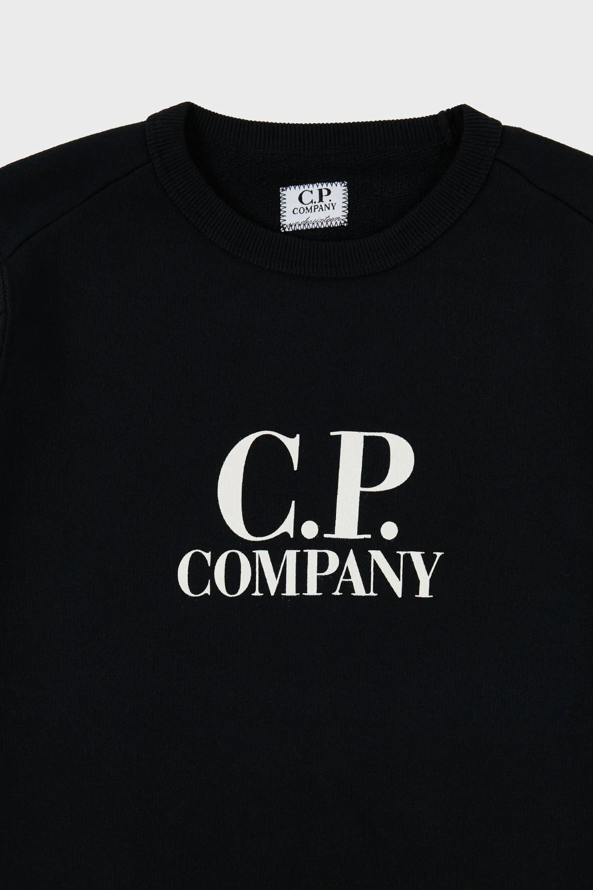 C.P. Company Pamuklu Bisiklet Yaka Çocuk Sweat 10CKSS058 003569W 999 SİYAH - 2