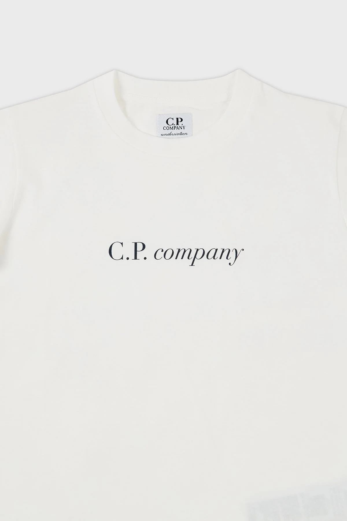 C.P. Company Pamuklu Bisiklet Yaka Çocuk T Shirt 10CKTS048 005792W 103 BEYAZ - 6