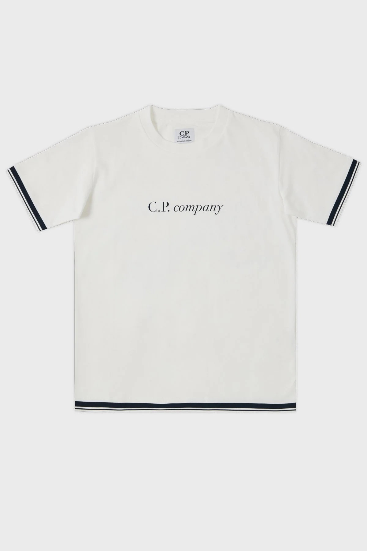 C.P. Company Pamuklu Bisiklet Yaka Çocuk T Shirt 10CKTS048 005792W 103 BEYAZ - 1
