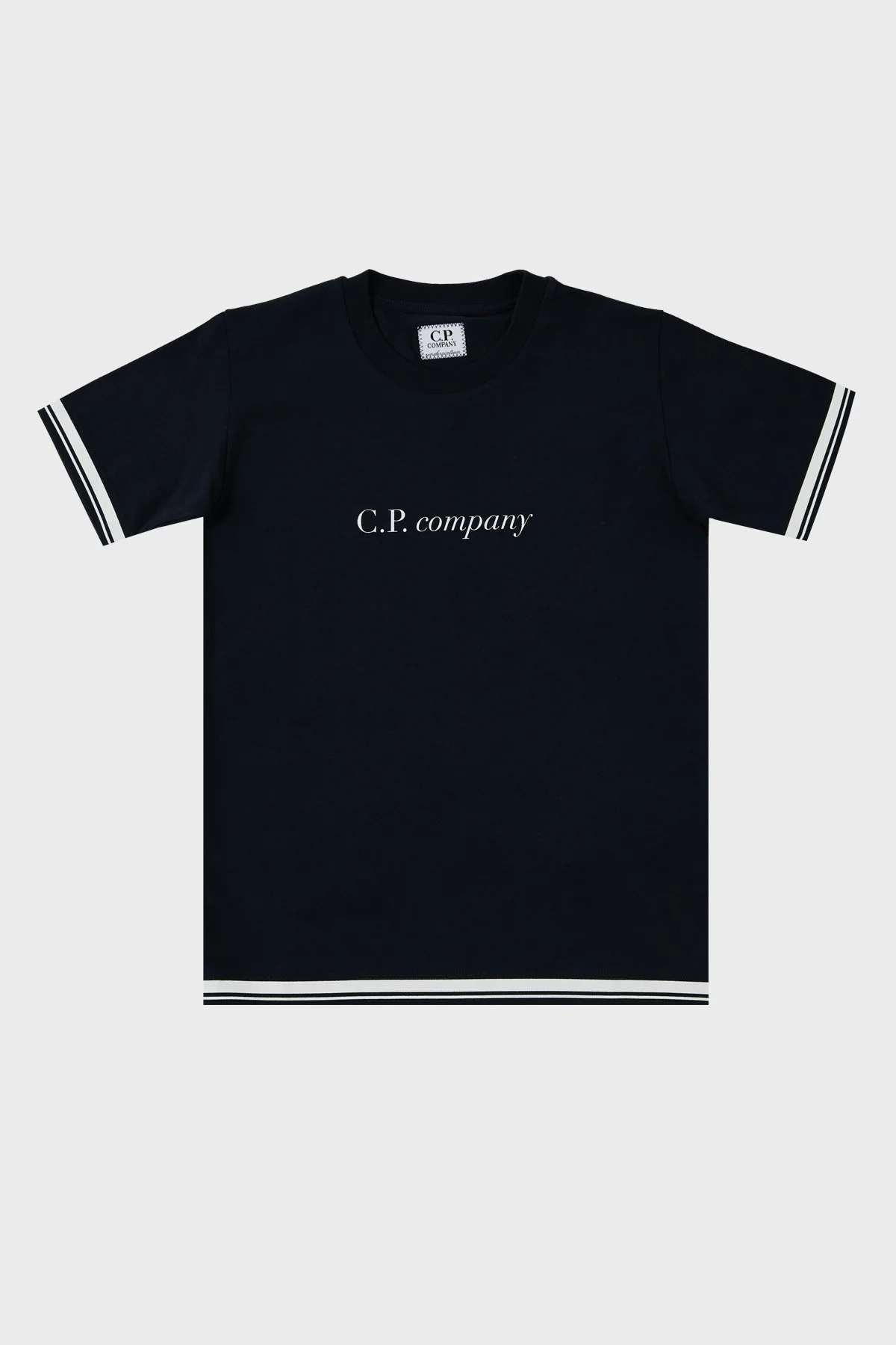C.P. Company Pamuklu Bisiklet Yaka Çocuk T Shirt 10CKTS048 005792W 888 LACİVERT - 1