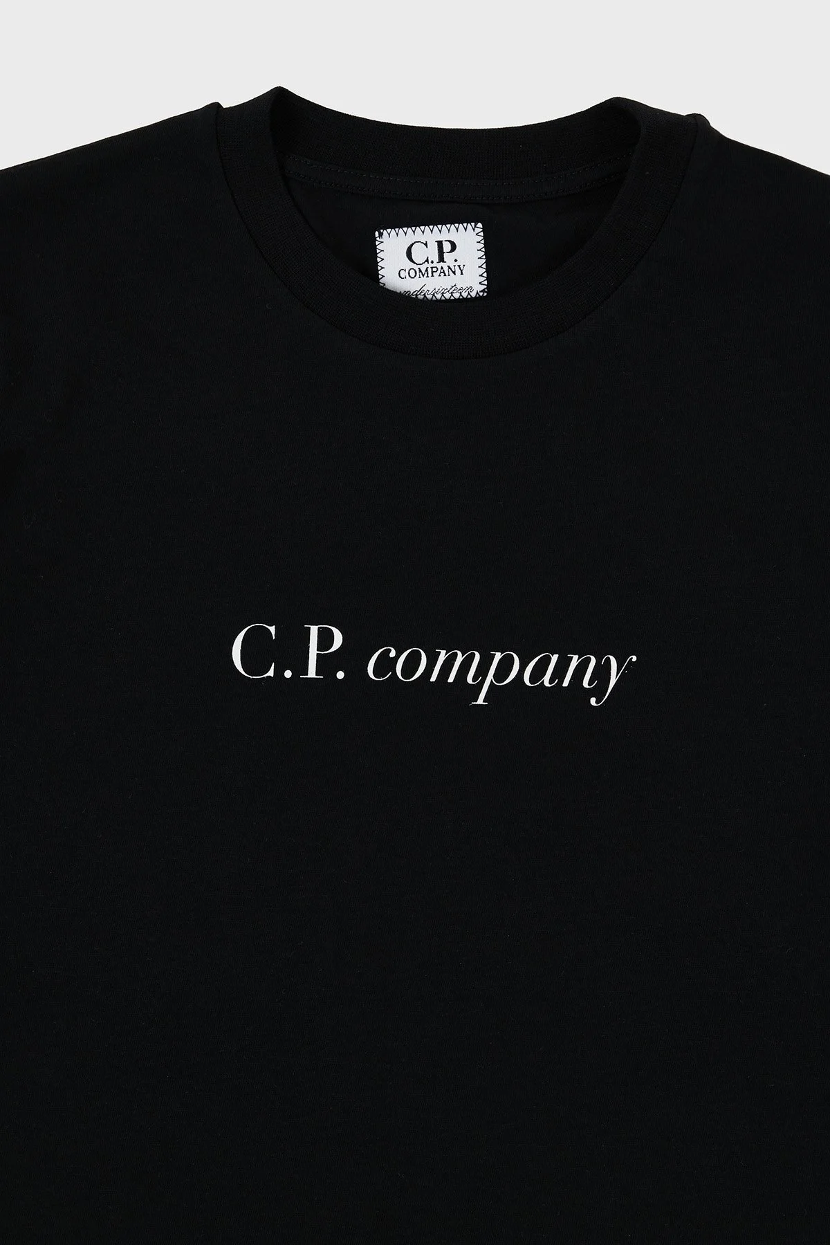 C.P. Company Pamuklu Bisiklet Yaka Çocuk T Shirt 10CKTS048 005792W 999 SİYAH - 6