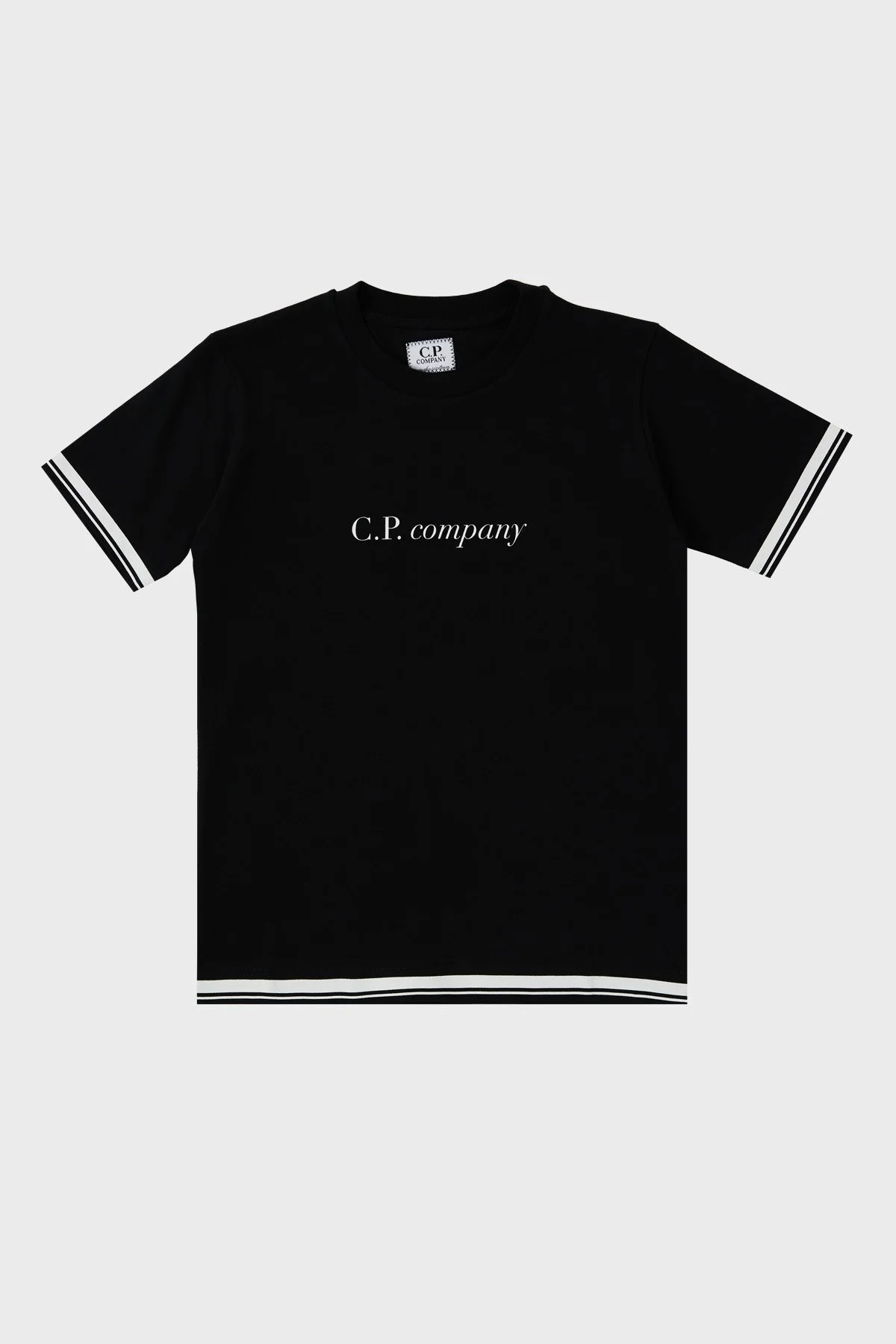C.P. Company Pamuklu Bisiklet Yaka Çocuk T Shirt 10CKTS048 005792W 999 SİYAH - 1