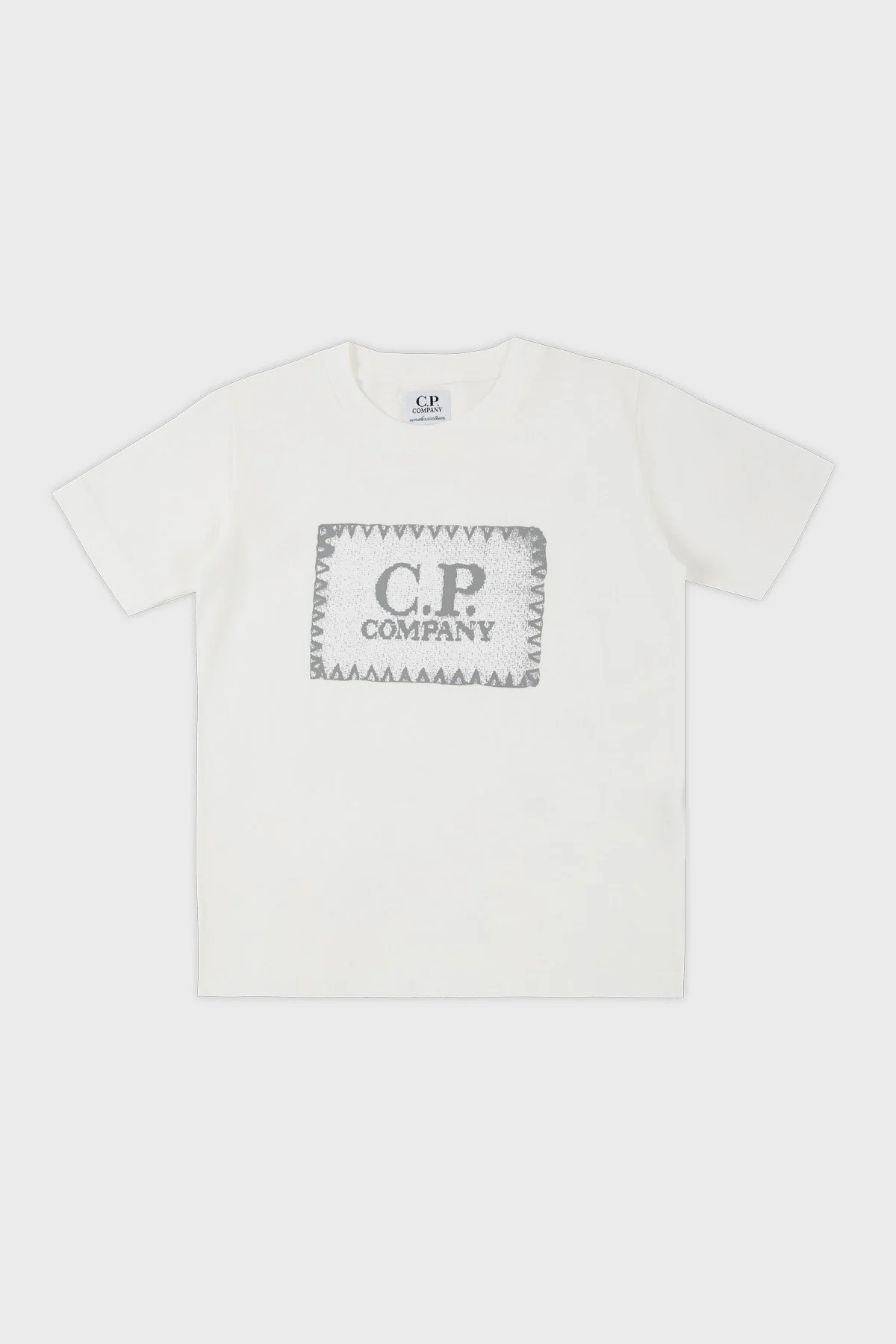 C.P. Company Pamuklu Bisiklet Yaka Çocuk T Shirt 10CKTS054 005792W 103 BEYAZ - 1