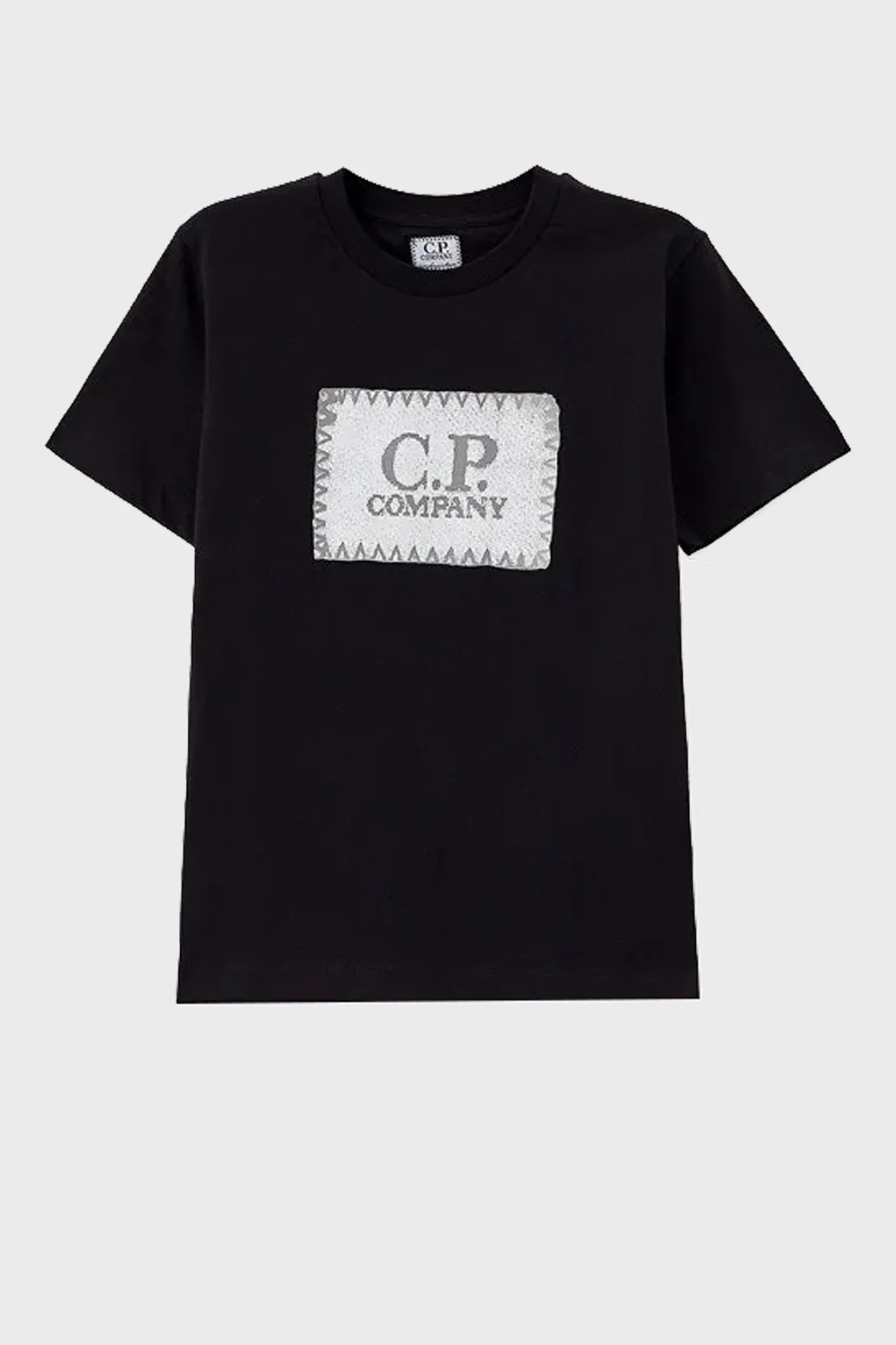 C.P. Company Pamuklu Bisiklet Yaka Çocuk T Shirt 10CKTS054 005792W 999 SİYAH - 1