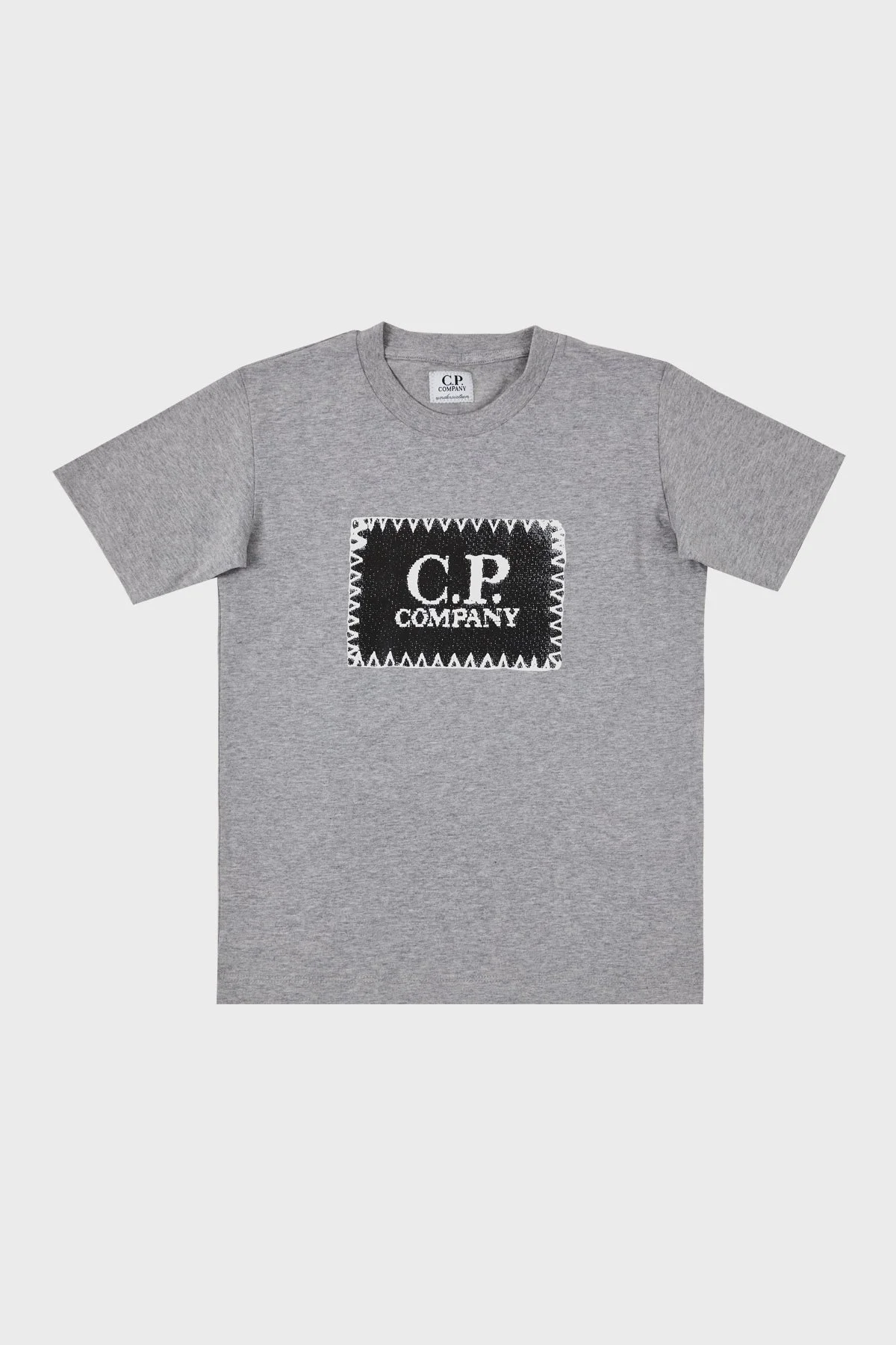 C.P. Company Pamuklu Bisiklet Yaka Çocuk T Shirt 10CKTS054 005792W M93 GRİ - 1