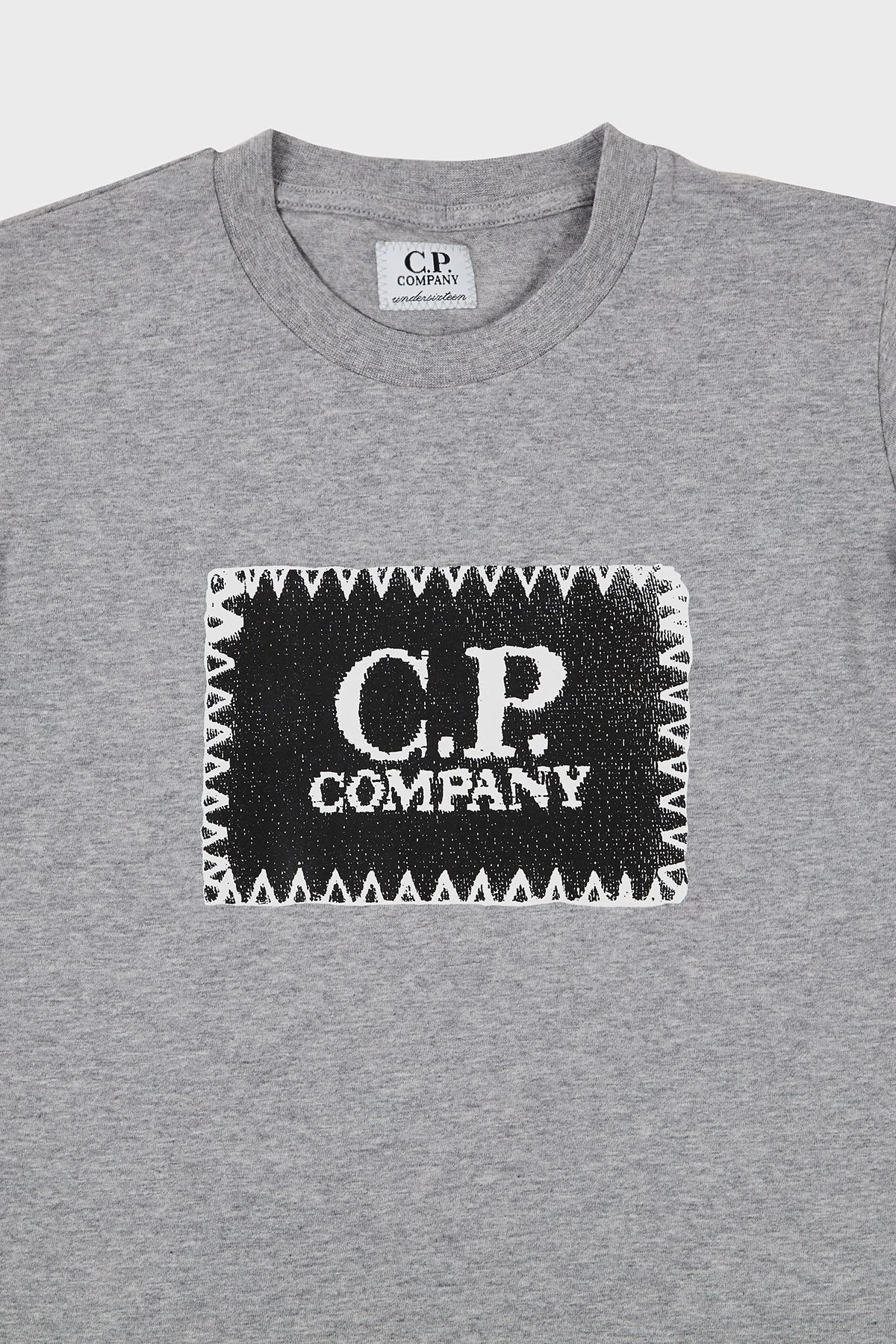 C.P. Company Pamuklu Bisiklet Yaka Çocuk T Shirt 10CKTS054 005792W M93 GRİ - 3