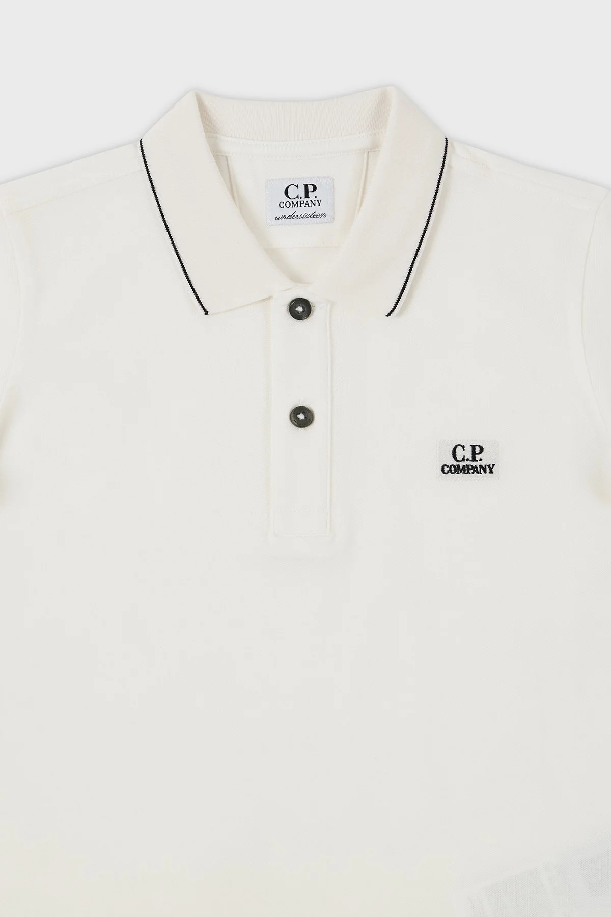 C.P. Company Streç Pamuklu Çocuk Polo Yaka T Shirt 10CKPL023 005263W 103 BEYAZ - 3