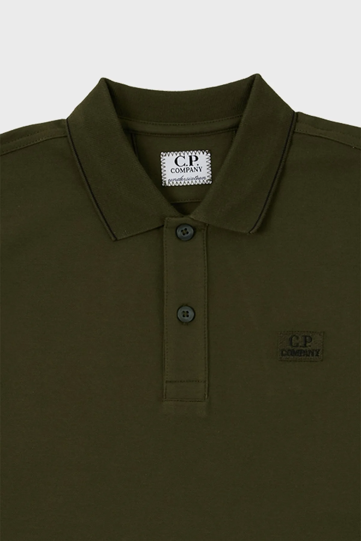 C.P. Company Streç Pamuklu Çocuk Polo Yaka T Shirt 10CKPL023 005263W 683 HAKİ - 6