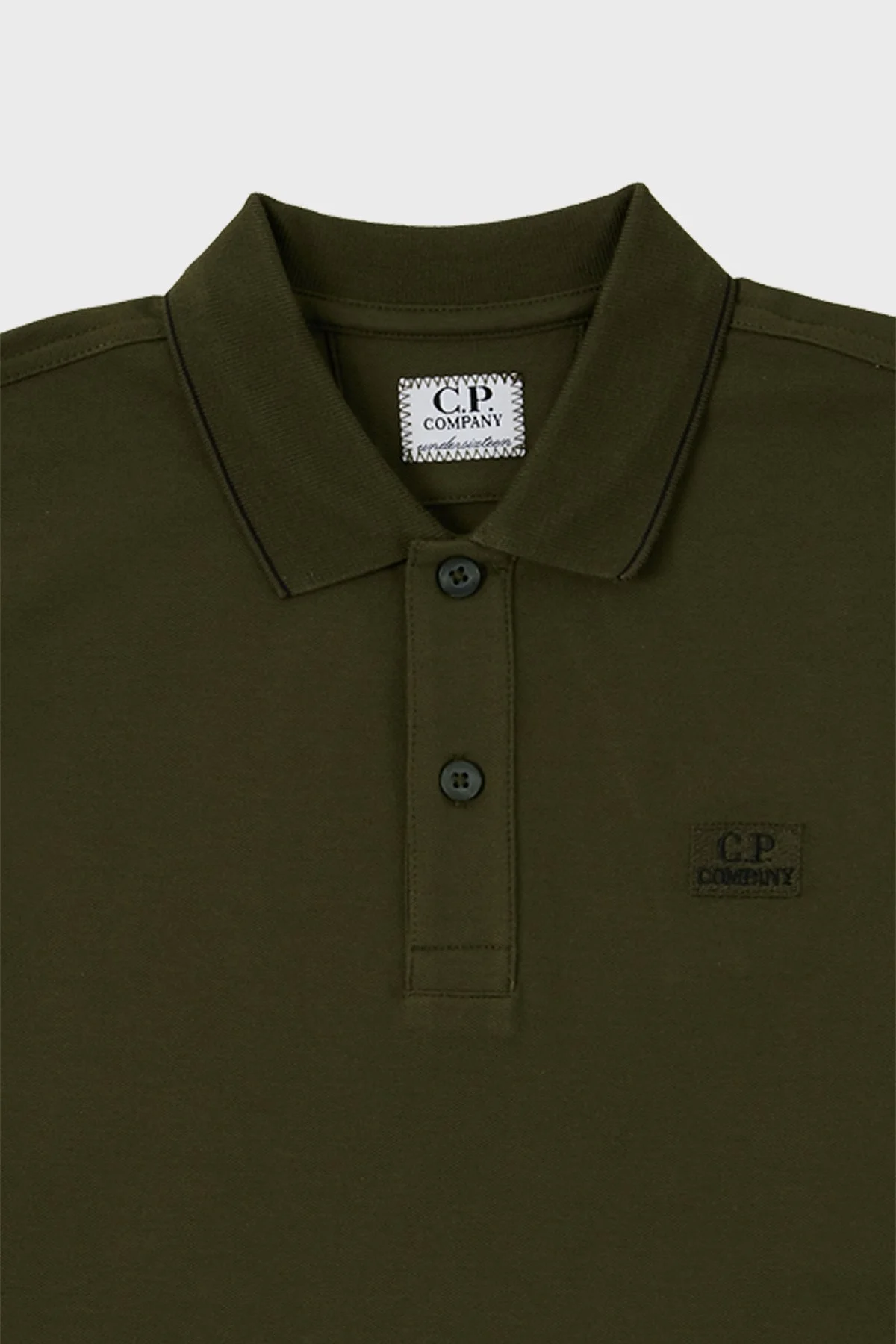 C.P. Company Streç Pamuklu Çocuk Polo Yaka T Shirt 10CKPL023 005263W 683 HAKİ - 3