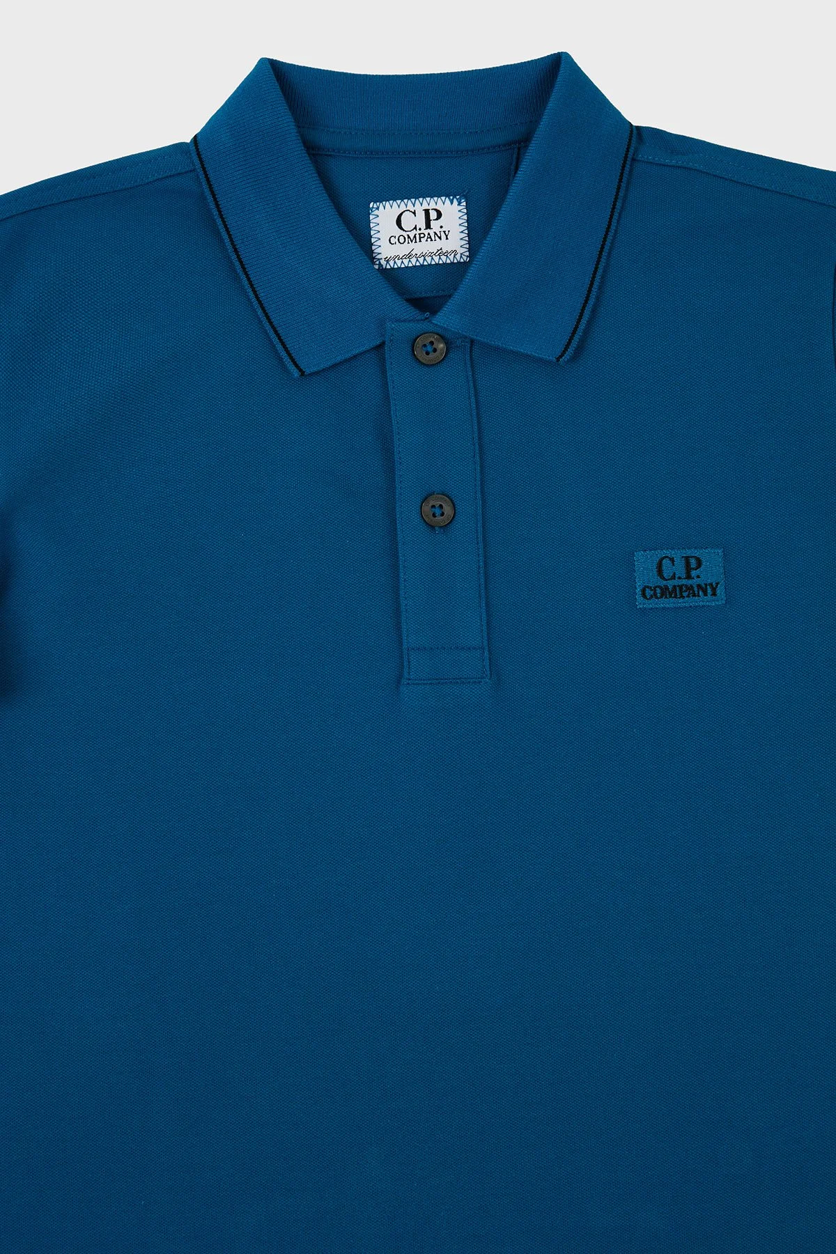 C.P. Company Streç Pamuklu Çocuk Polo Yaka T Shirt 10CKPL023 005263W 870 PETROL - 3