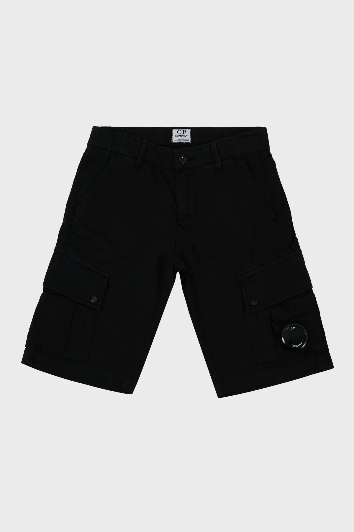 C.P. Company Streç Pamuklu Kargo Çocuk Short 10CKBE085 005400G 999 SİYAH - 1