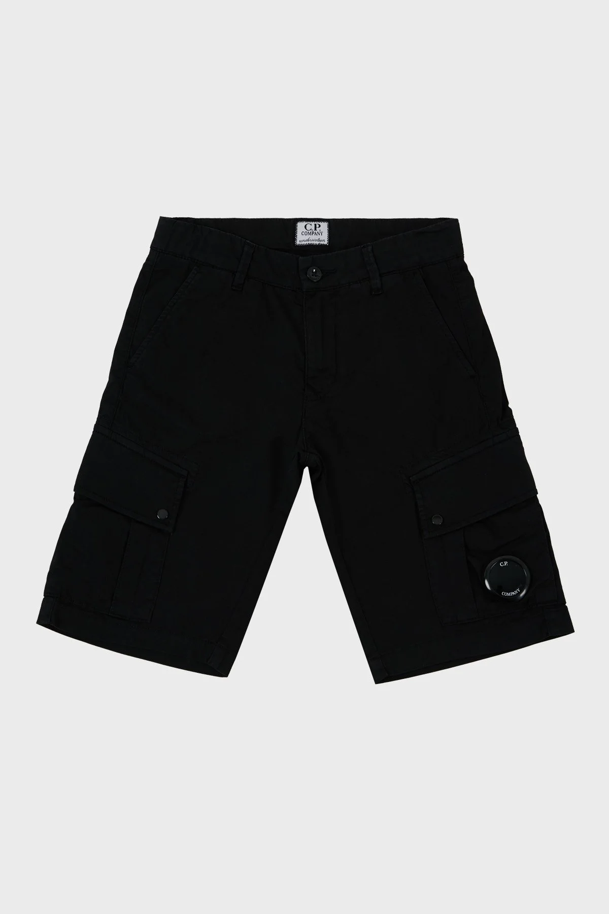 C.P. Company Streç Pamuklu Kargo Çocuk Short 10CKBE085 005400G 999 SİYAH - 1