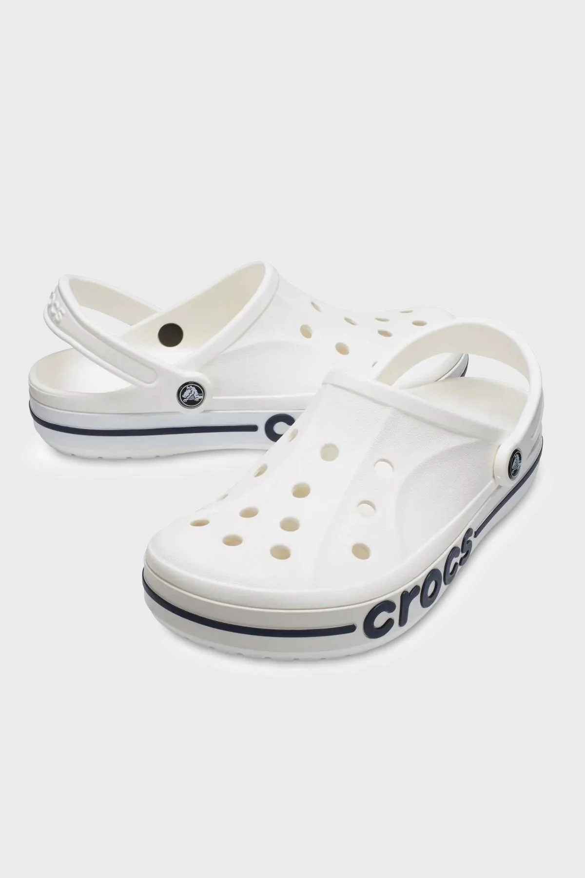 Crocs Bayaband Clog Logolu Unisex Terlik 205089-126 Beyaz-lacivert - 2