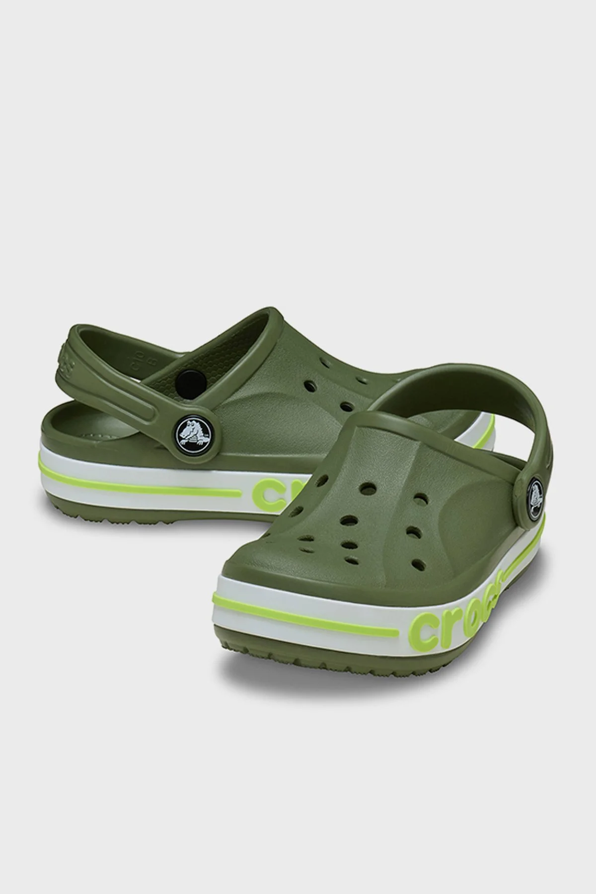 Crocs Bayaband Clog T Logolu Unisex Çocuk Terlik 207018-3CB HAKİ - 4