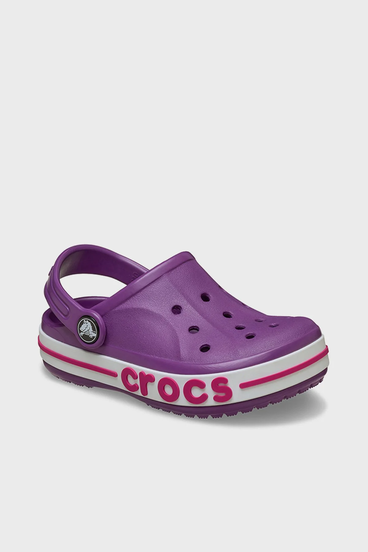 Crocs Bayaband Clog T Logolu Unisex Çocuk Terlik 207018-5C6 MOR - 3