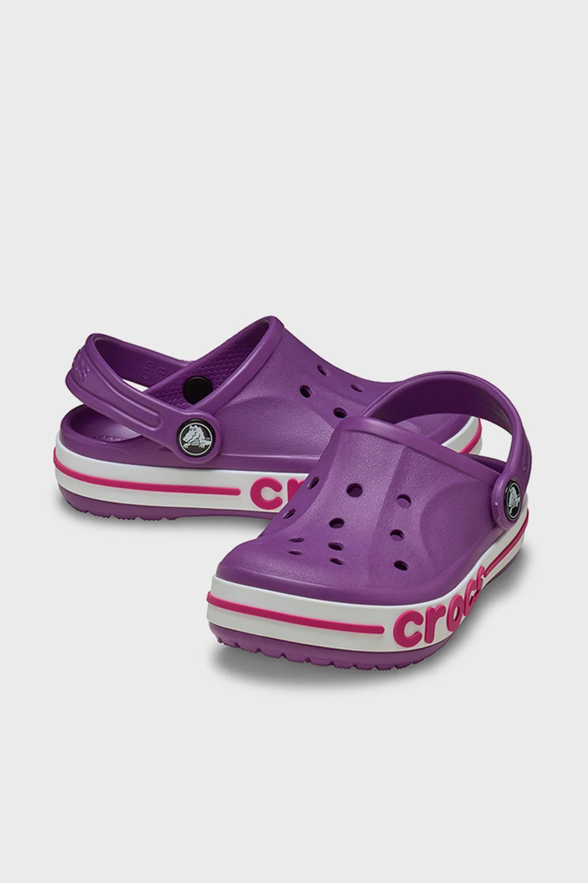 Crocs Bayaband Clog T Logolu Unisex Çocuk Terlik 207018-5C6 MOR - 4