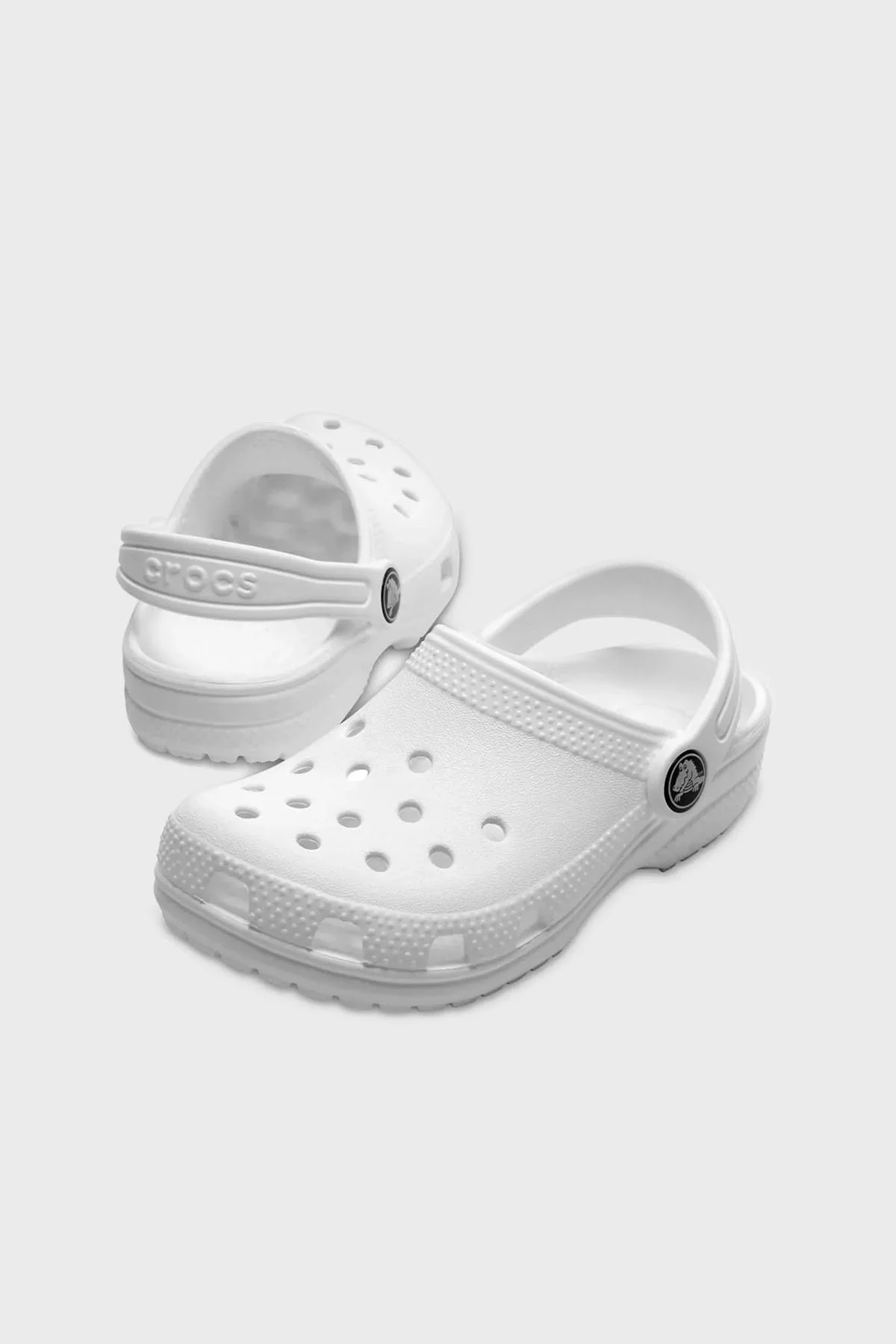 Crocs Classic Clog K Logolu Hafif Sandalet Unisex Çocuk Terlik 206991-100 BEYAZ - 2