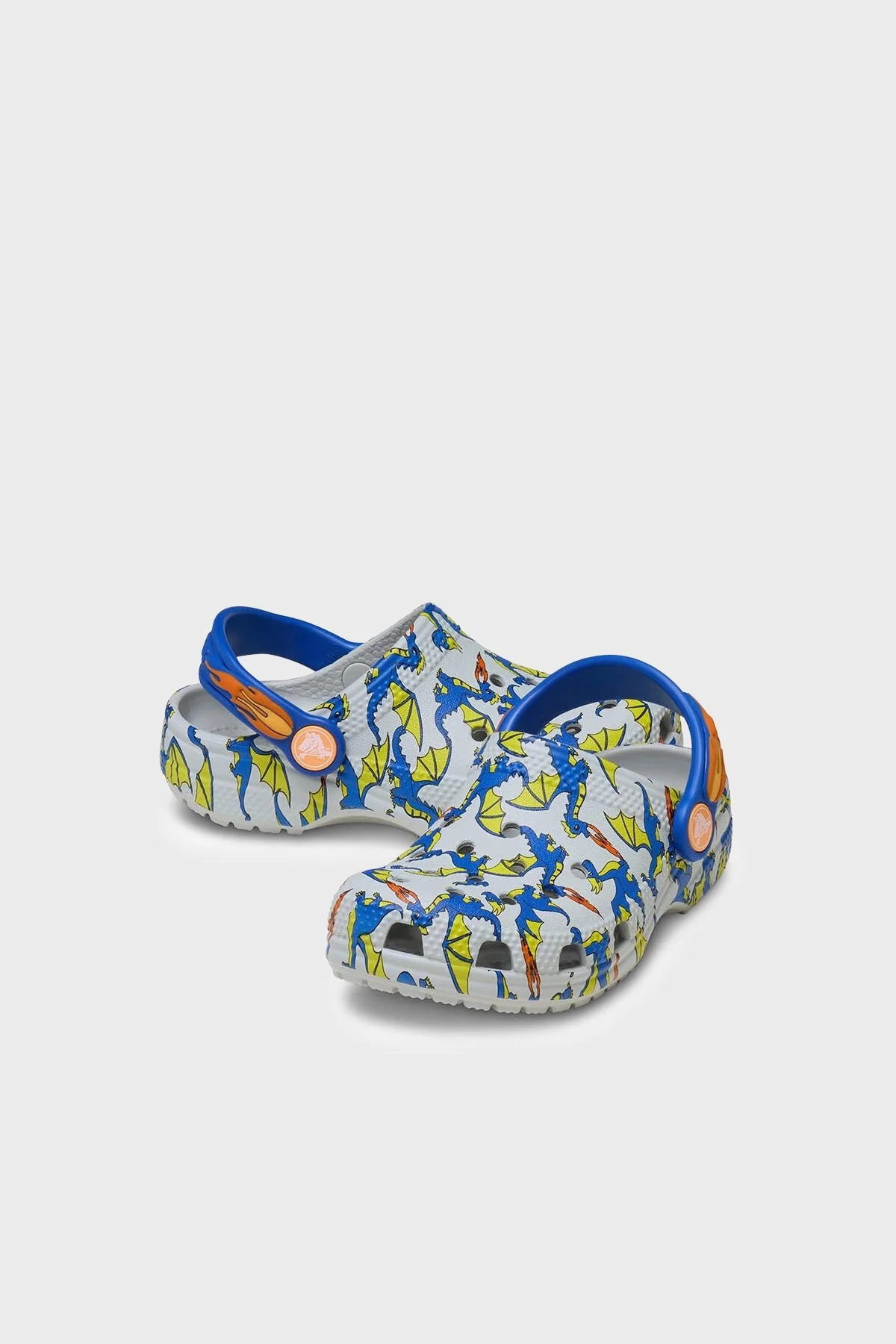 Crocs Classic Dragon Graphic Clog Desenli Unisex Çocuk Terlik 212514-1FT GRİ - 2