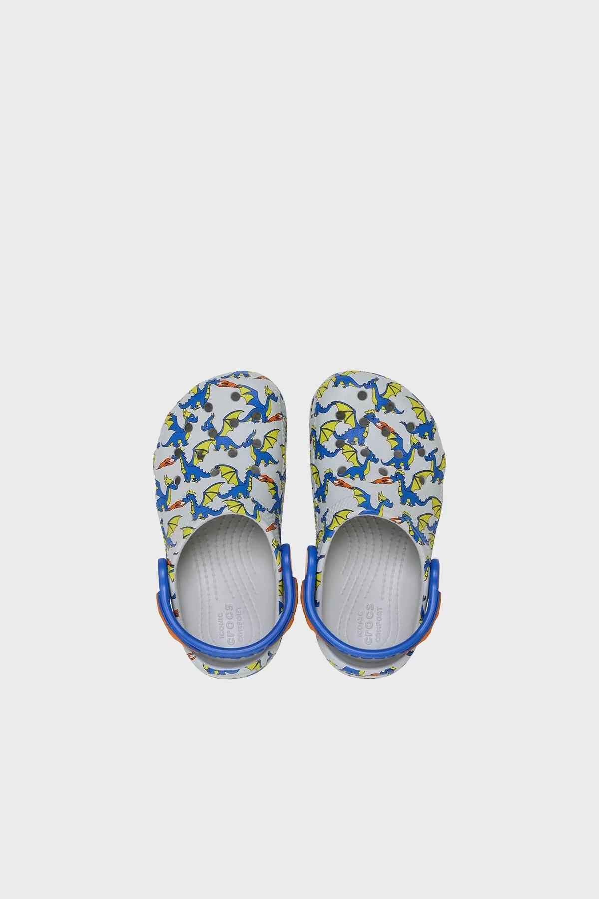 Crocs Classic Dragon Graphic Clog Desenli Unisex Çocuk Terlik 212514-1FT GRİ - 3