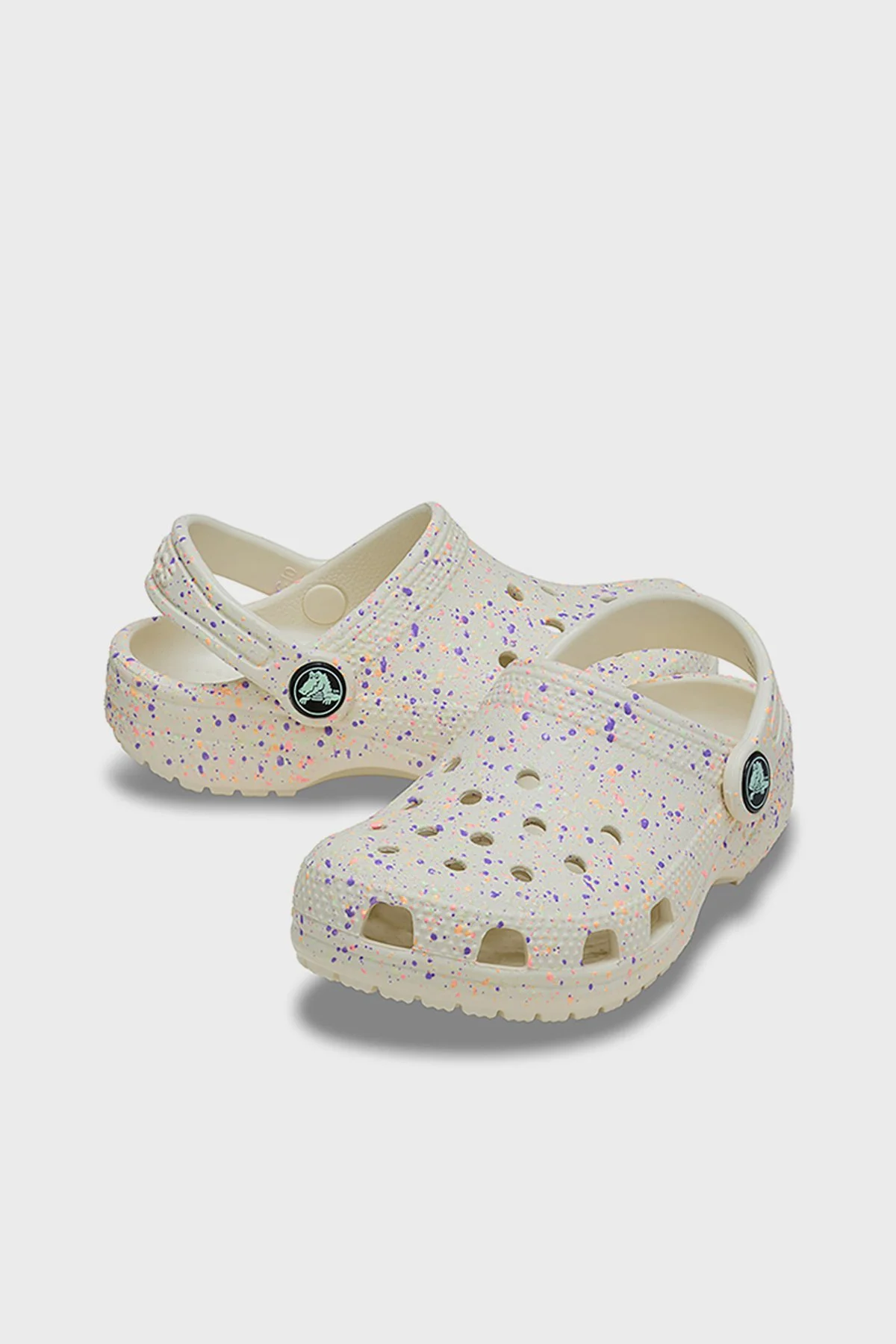 Crocs Classic Glow Paint Splatter Clog T Desenli Unisex Çocuk Terlik 212669-2MT BEYAZ - 3