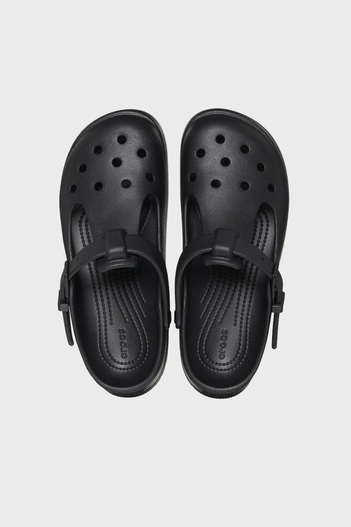 Crocs Classic Mary Jane Clog Ayarlanabilir Kayışlı Kalın Taban Bayan Terlik 210581-001 SİYAH - 10